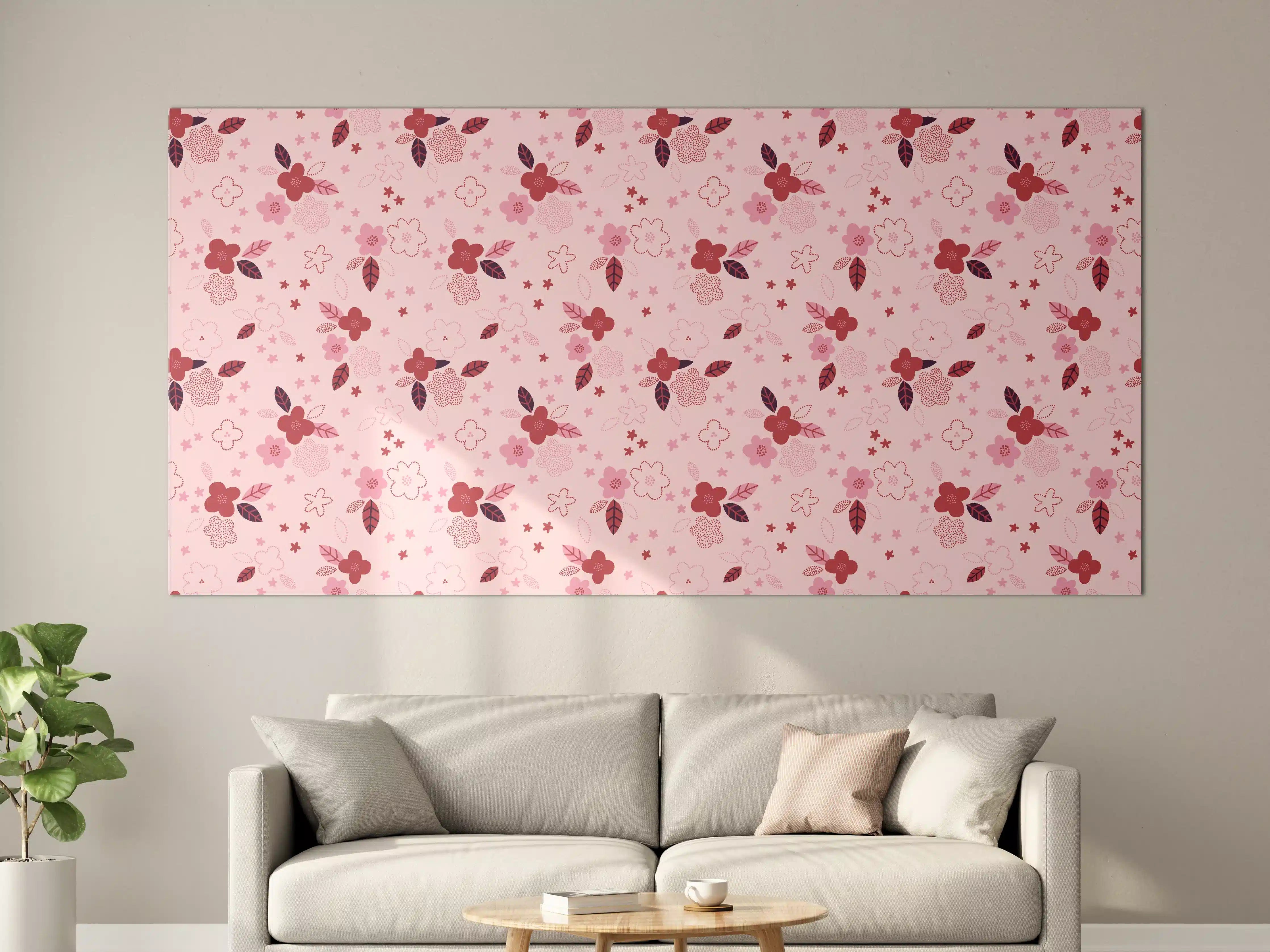 Große Wandbilder - Niedliche Schmetterlingsmuster mit rosa Tönen