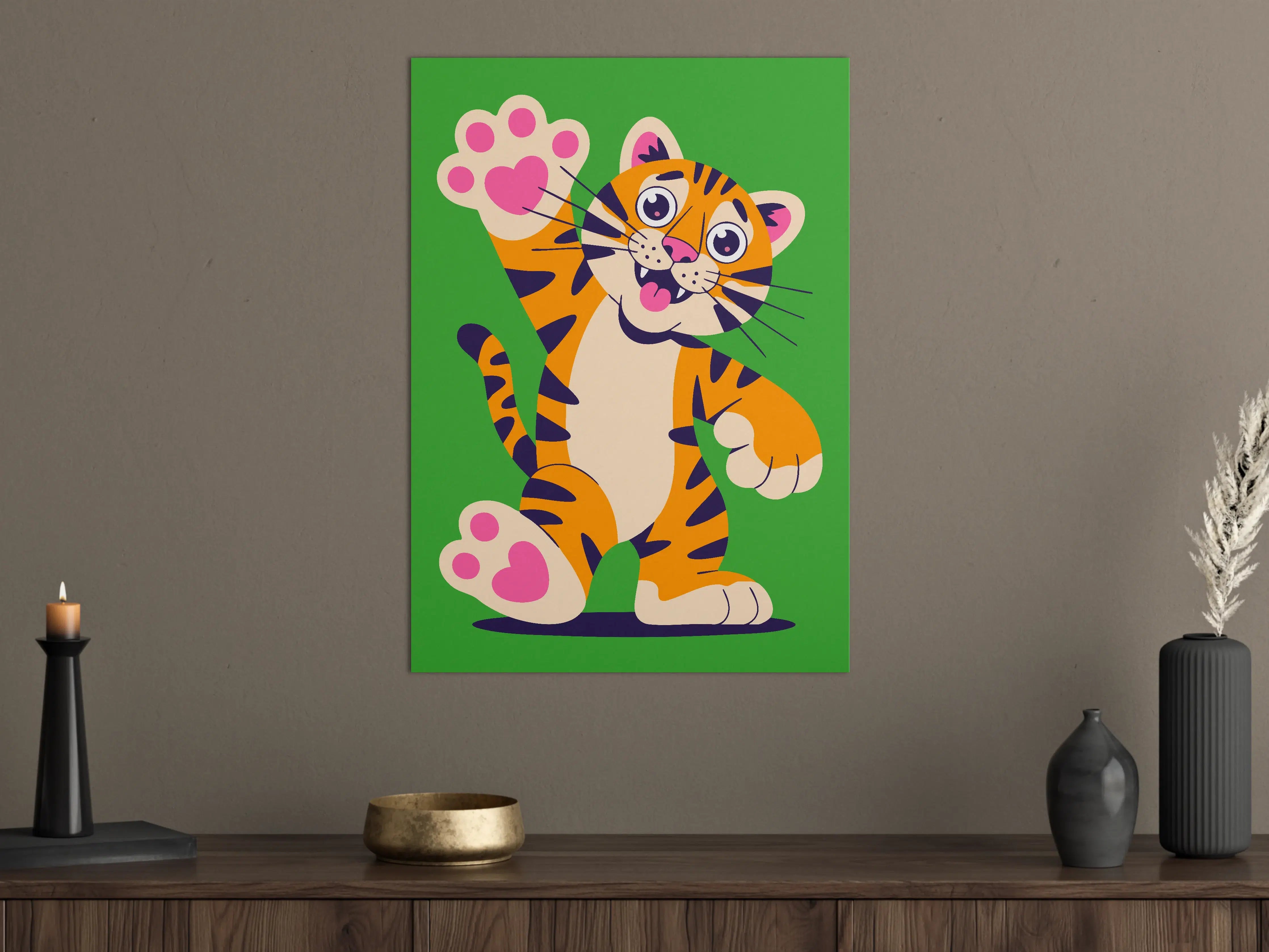 Große Wandbilder - Niedlicher Cartoon-Tiger