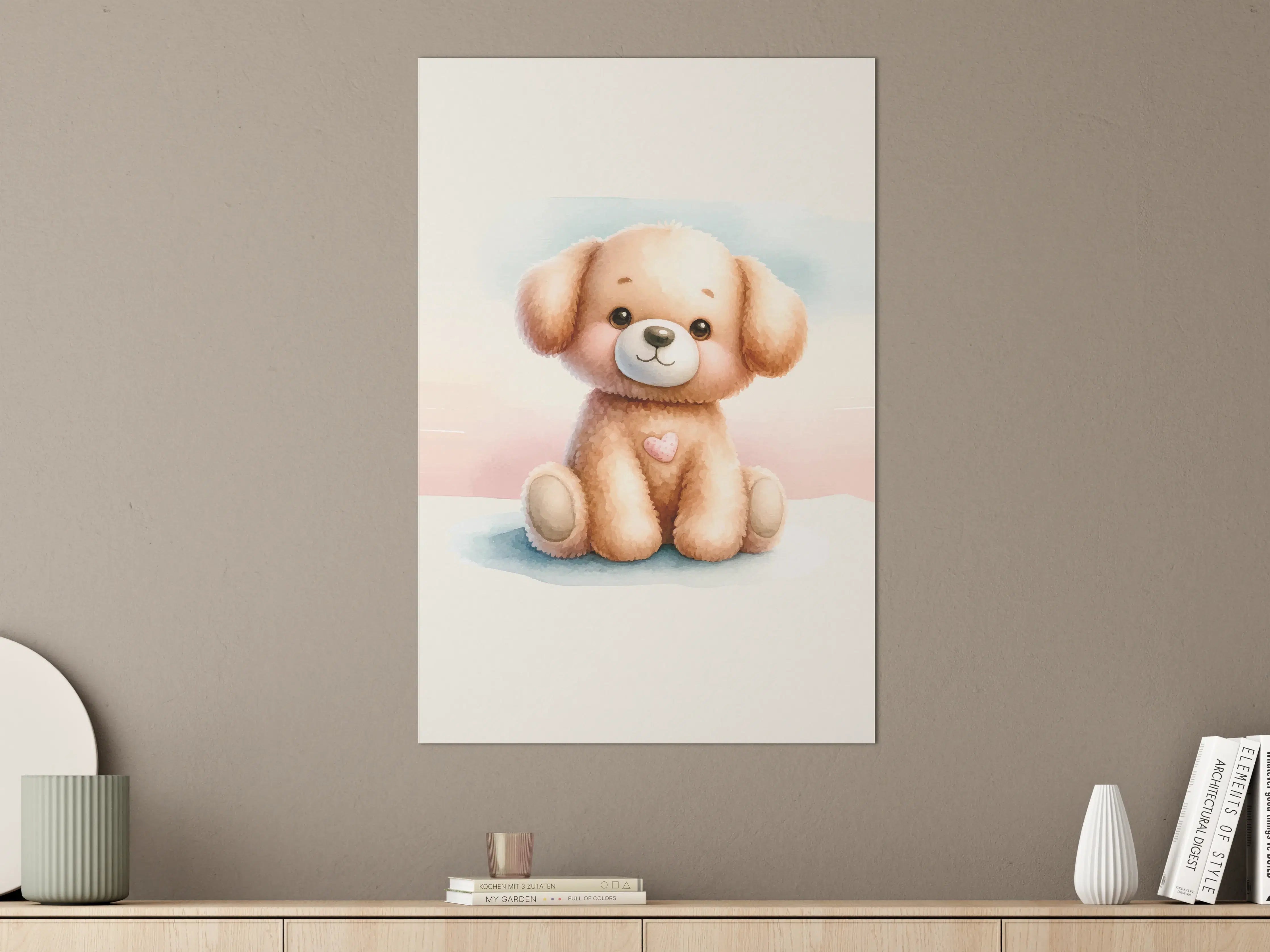 Große Wandbilder - Niedlicher Teddy mit Herzenmotiv