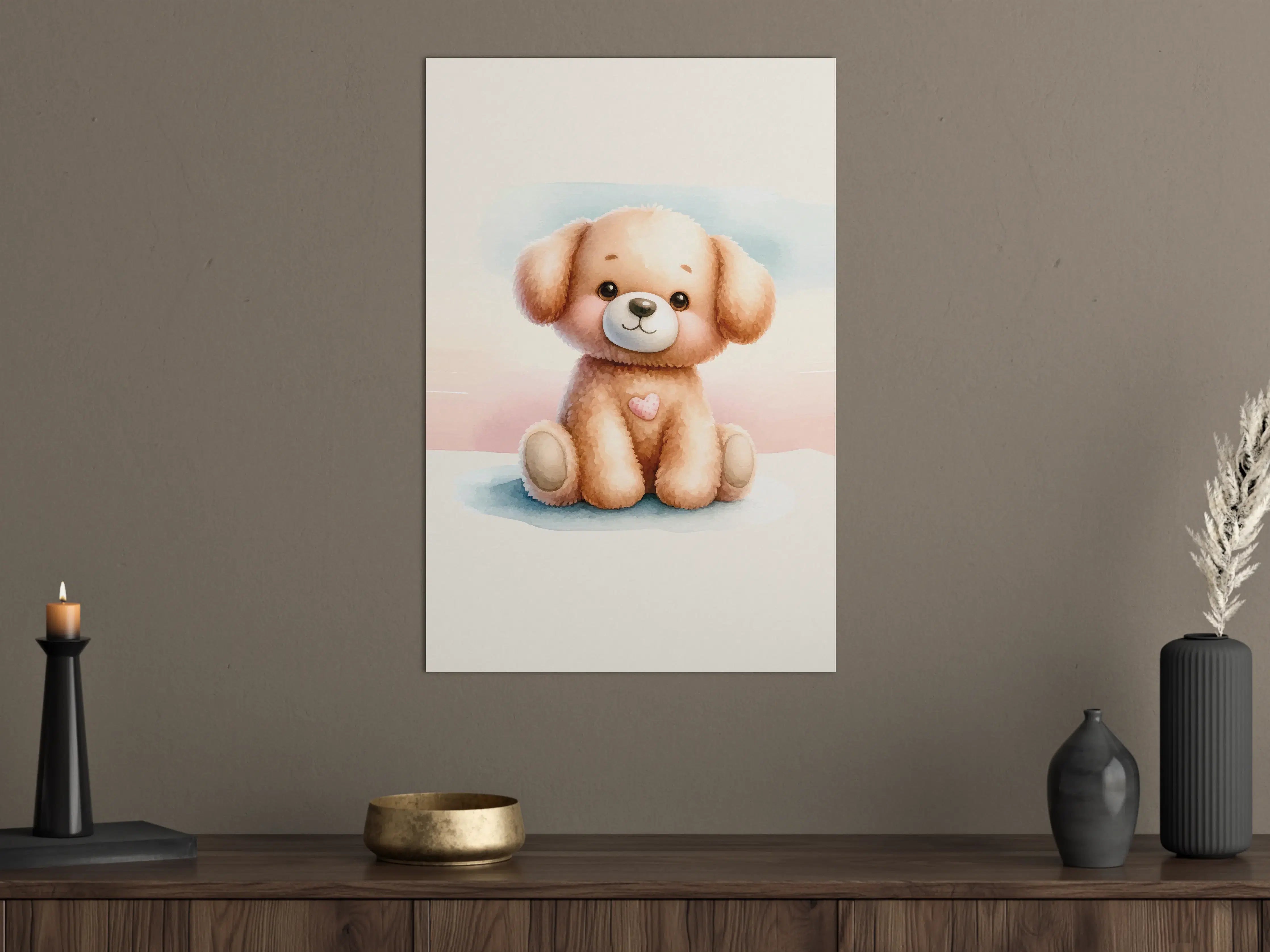 Große Wandbilder - Niedlicher Teddy mit Herzenmotiv