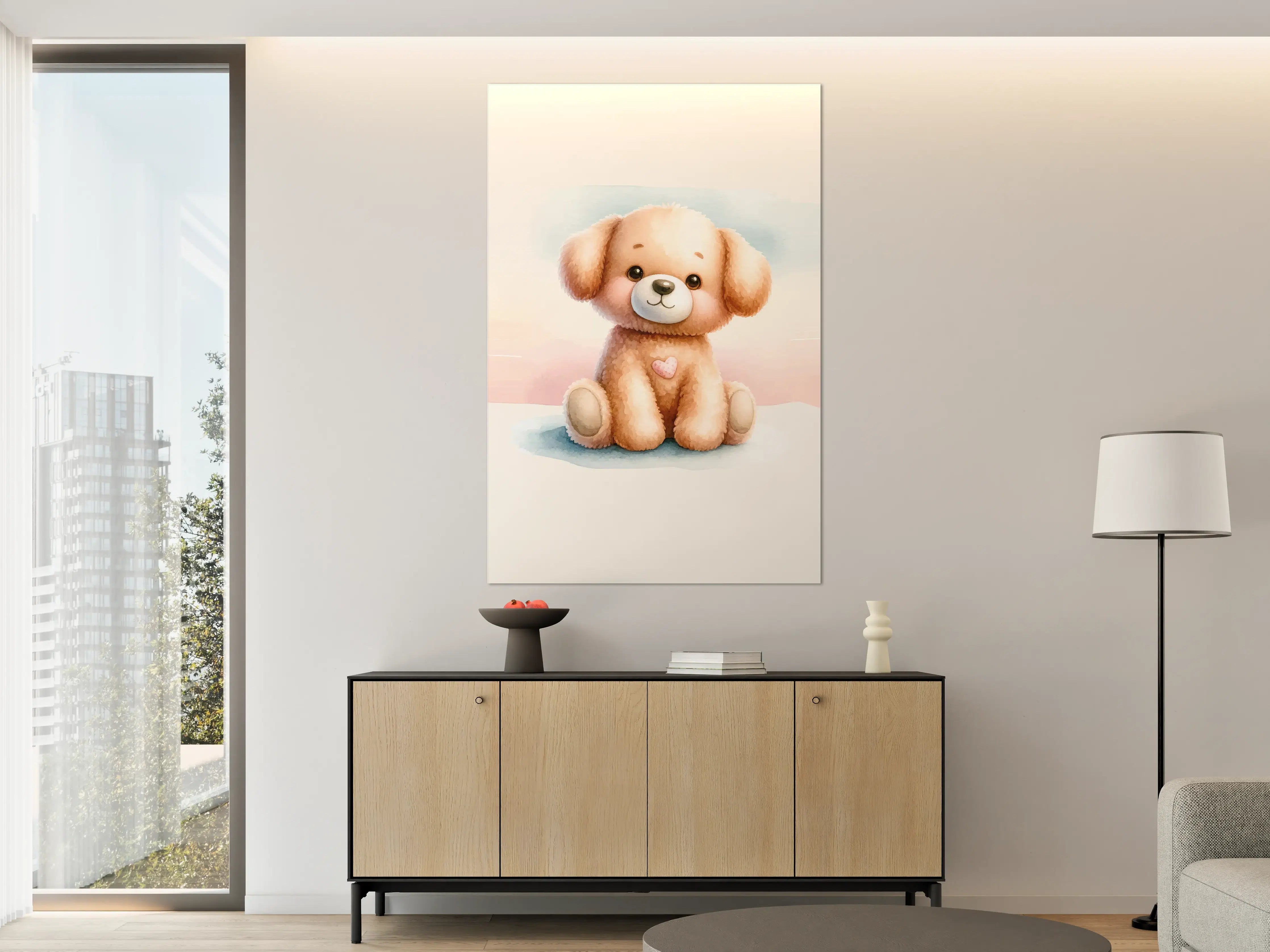 Große Wandbilder - Niedlicher Teddy mit Herzenmotiv