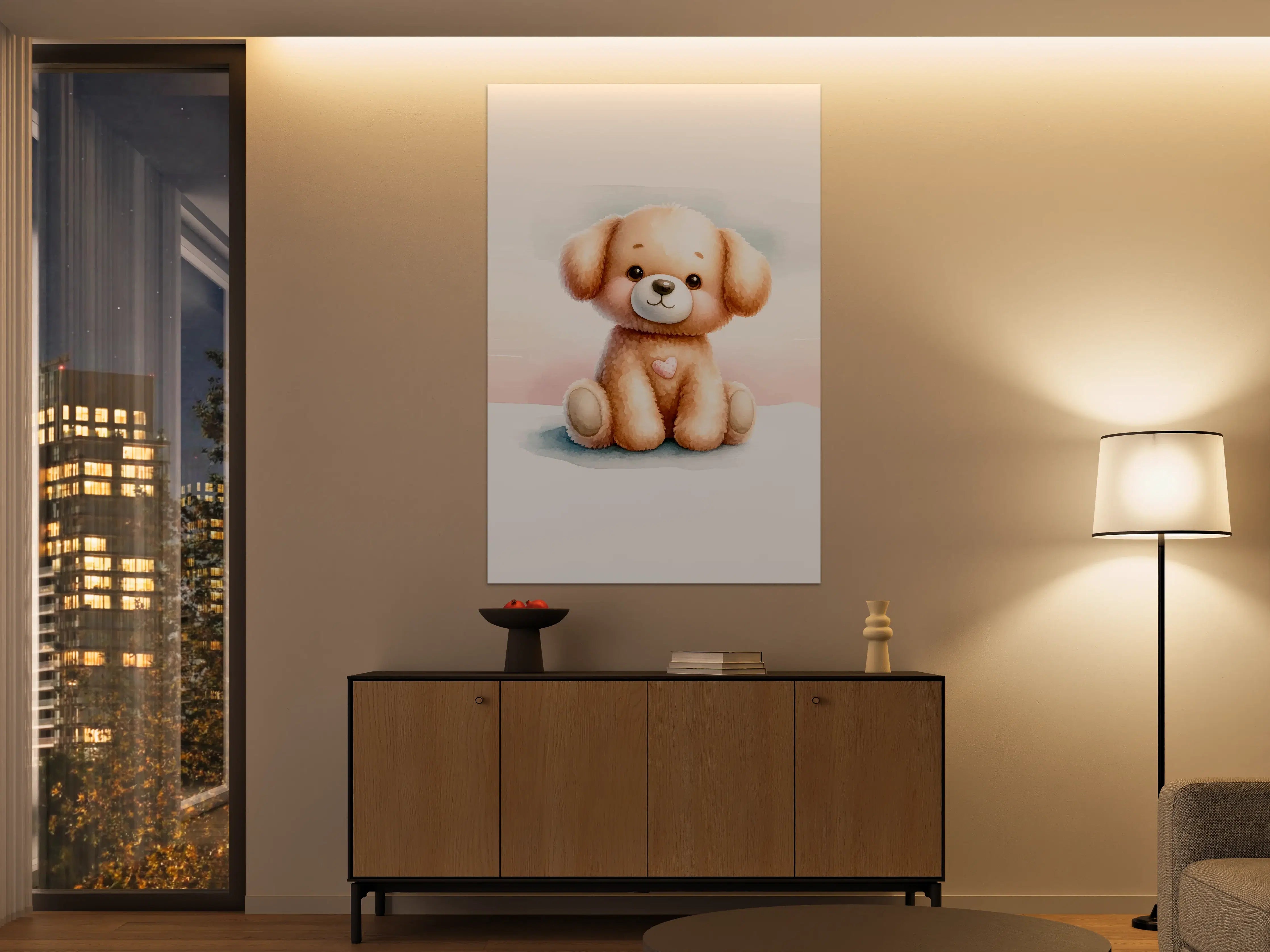 Große Wandbilder - Niedlicher Teddy mit Herzenmotiv