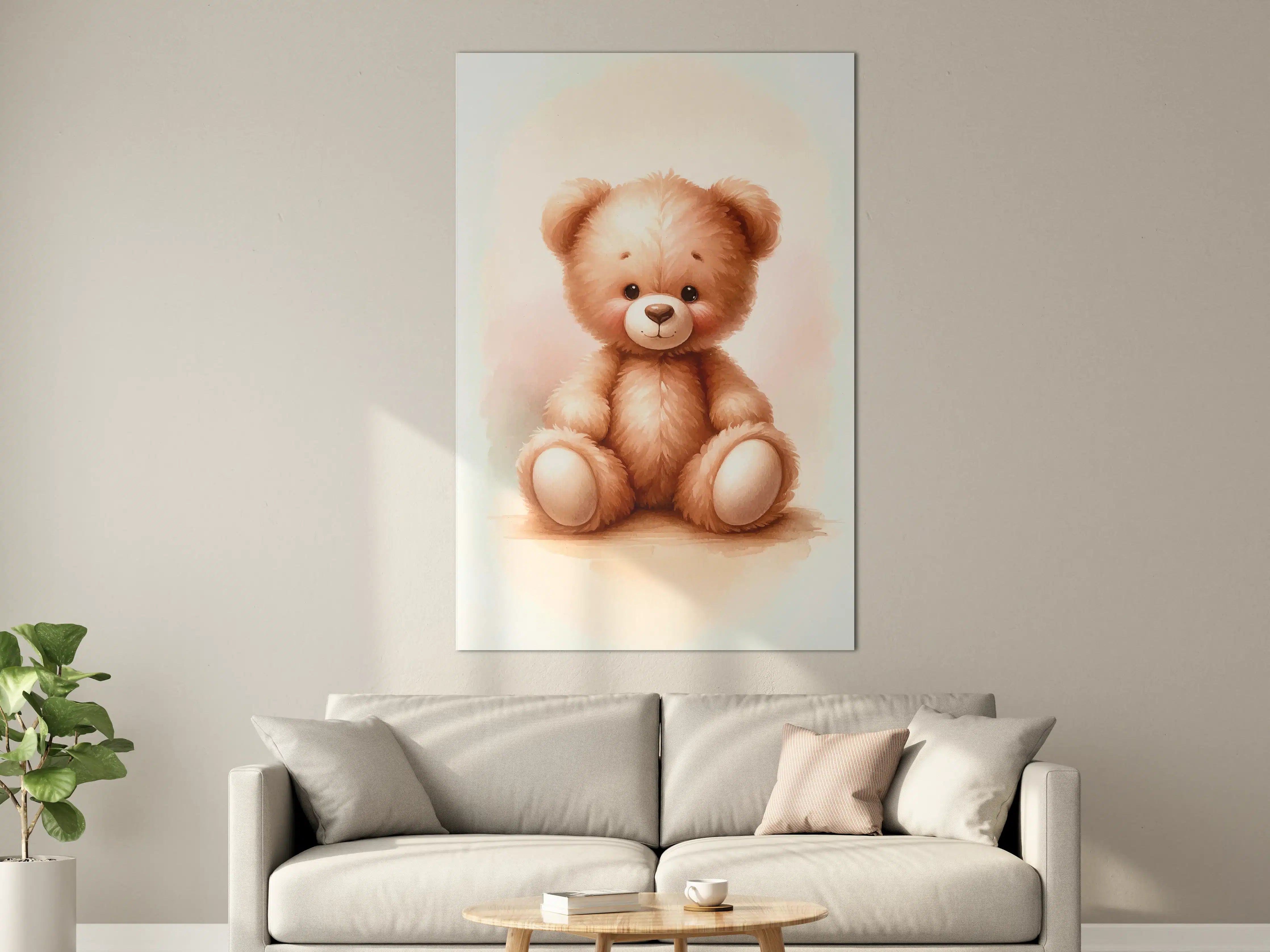 Große Wandbilder - Niedlicher Teddybär in warmen Farben