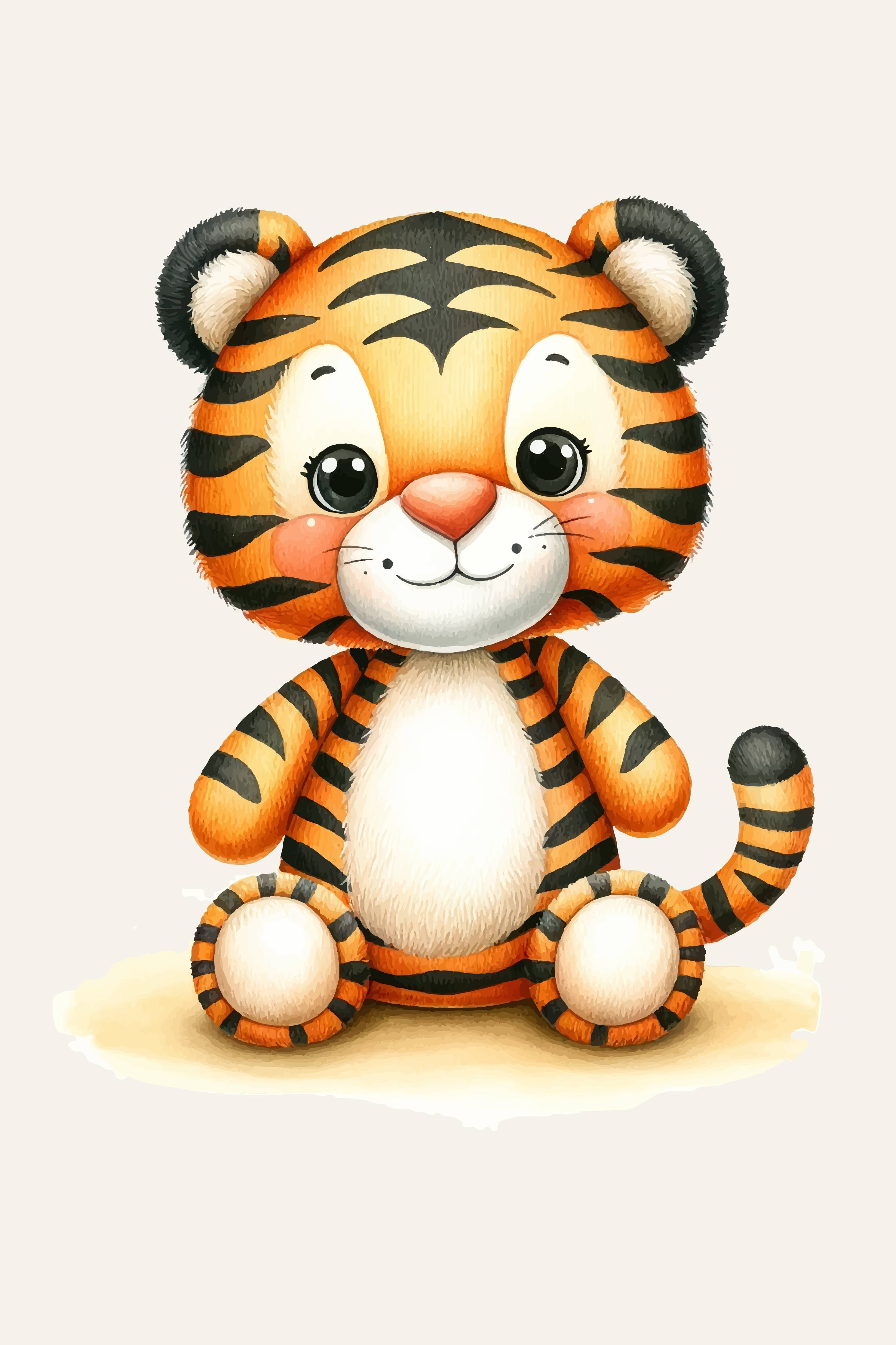 Große Wandbilder-Niedlicher Tiger-Kuscheltier-Bär