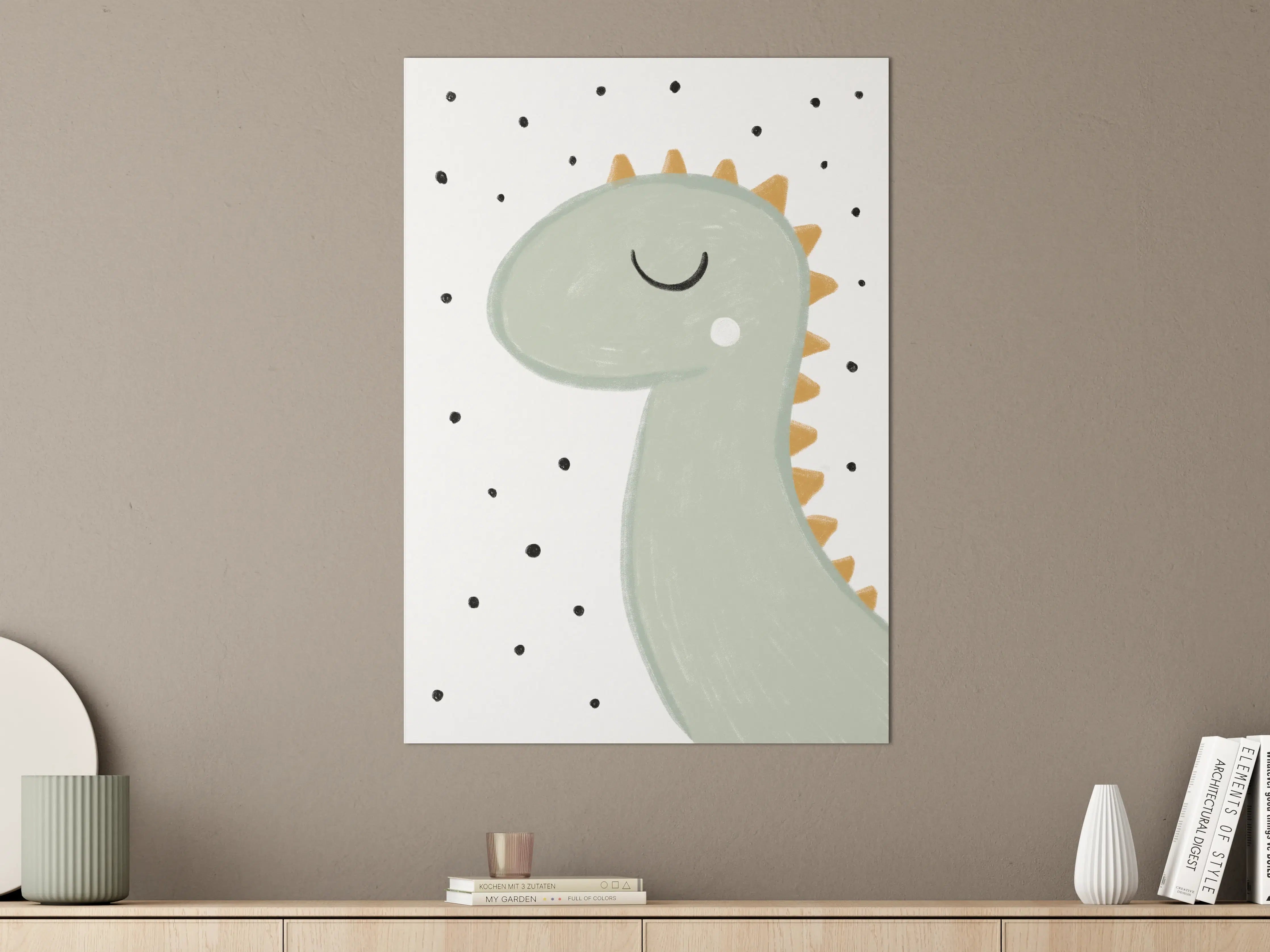 Große Wandbilder - Niedliches Dinosaurier-Design in Pastellfarben