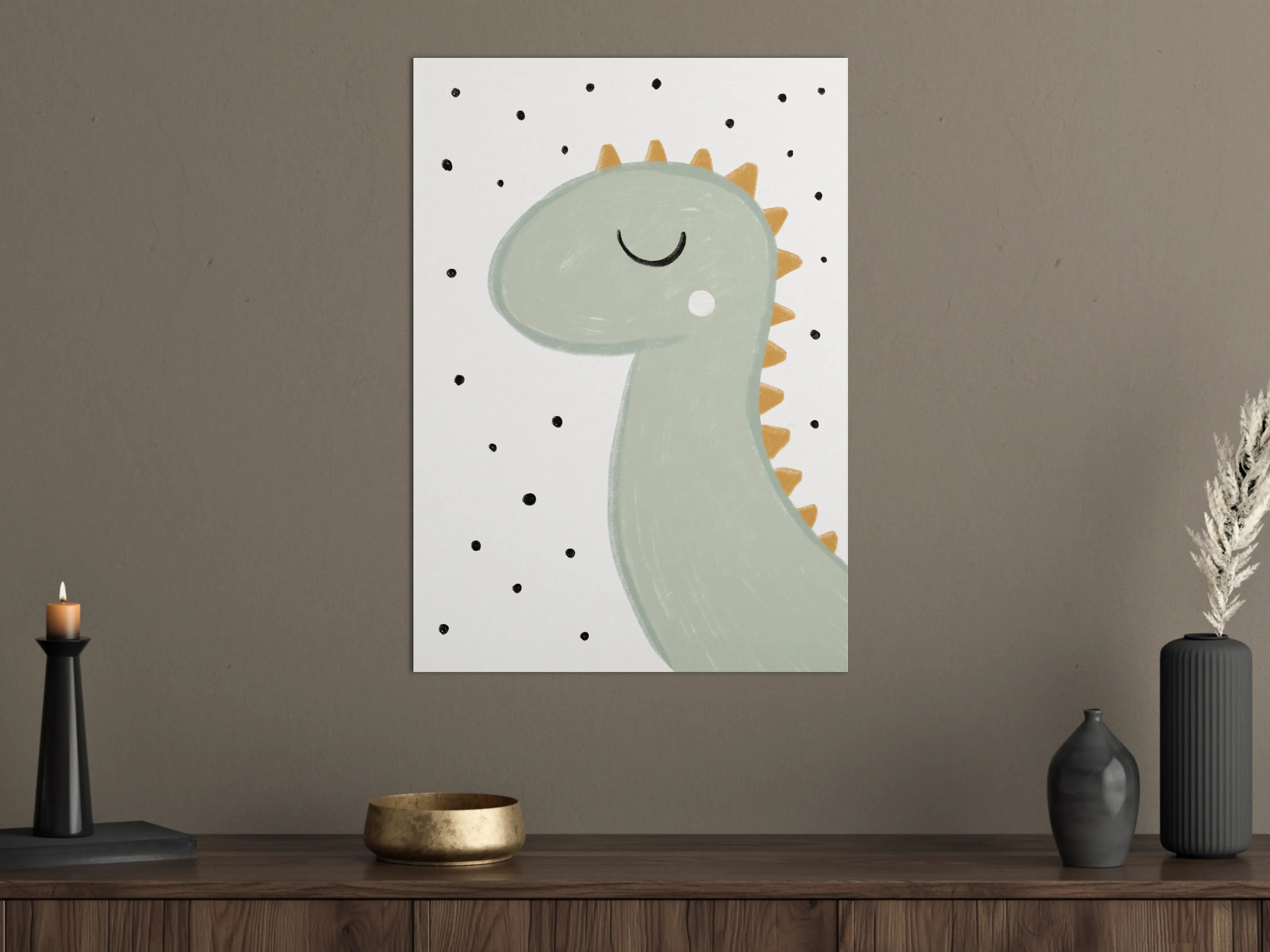 Große Wandbilder - Niedliches Dinosaurier-Design in Pastellfarben