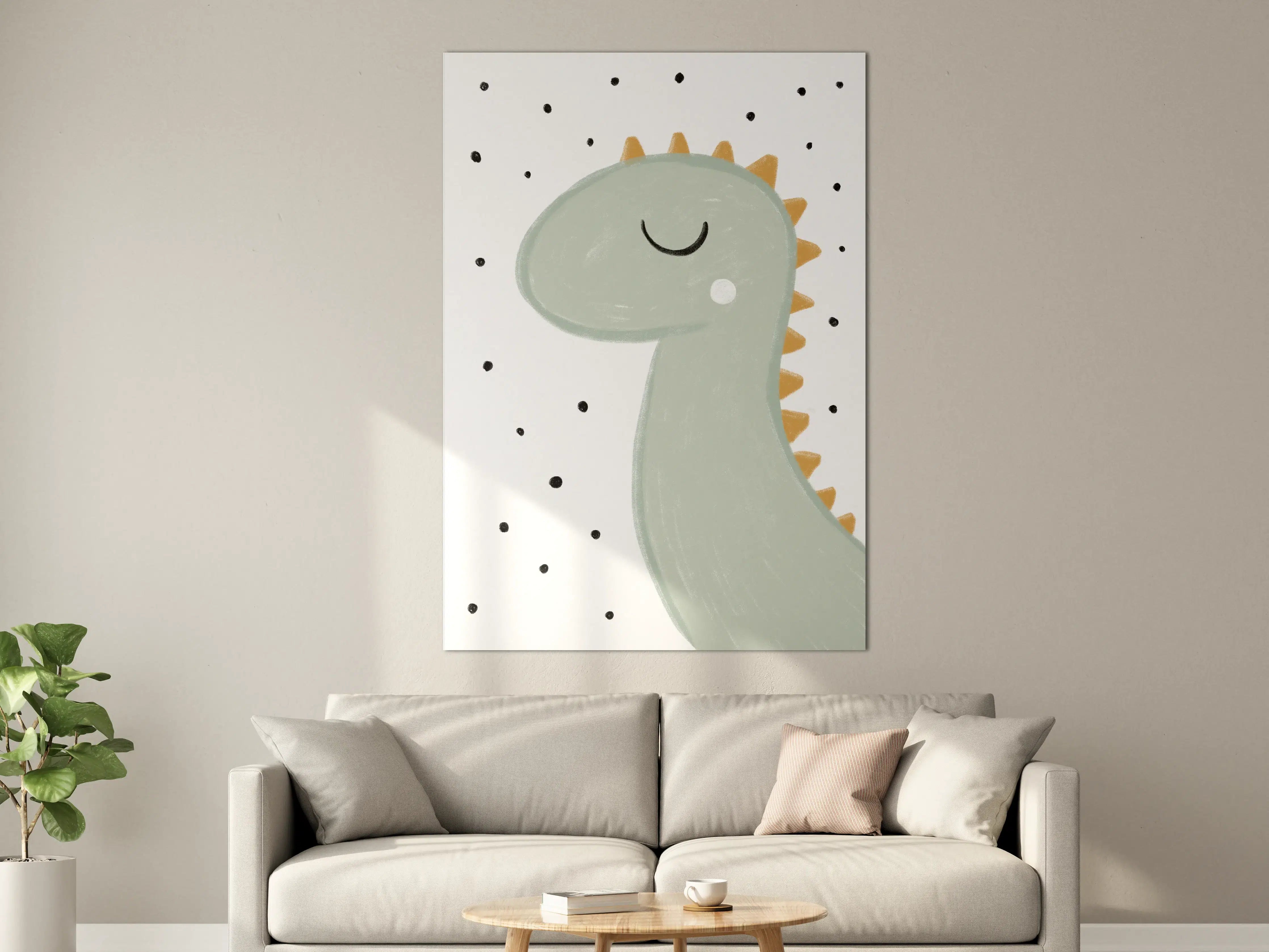 Große Wandbilder - Niedliches Dinosaurier-Design in Pastellfarben