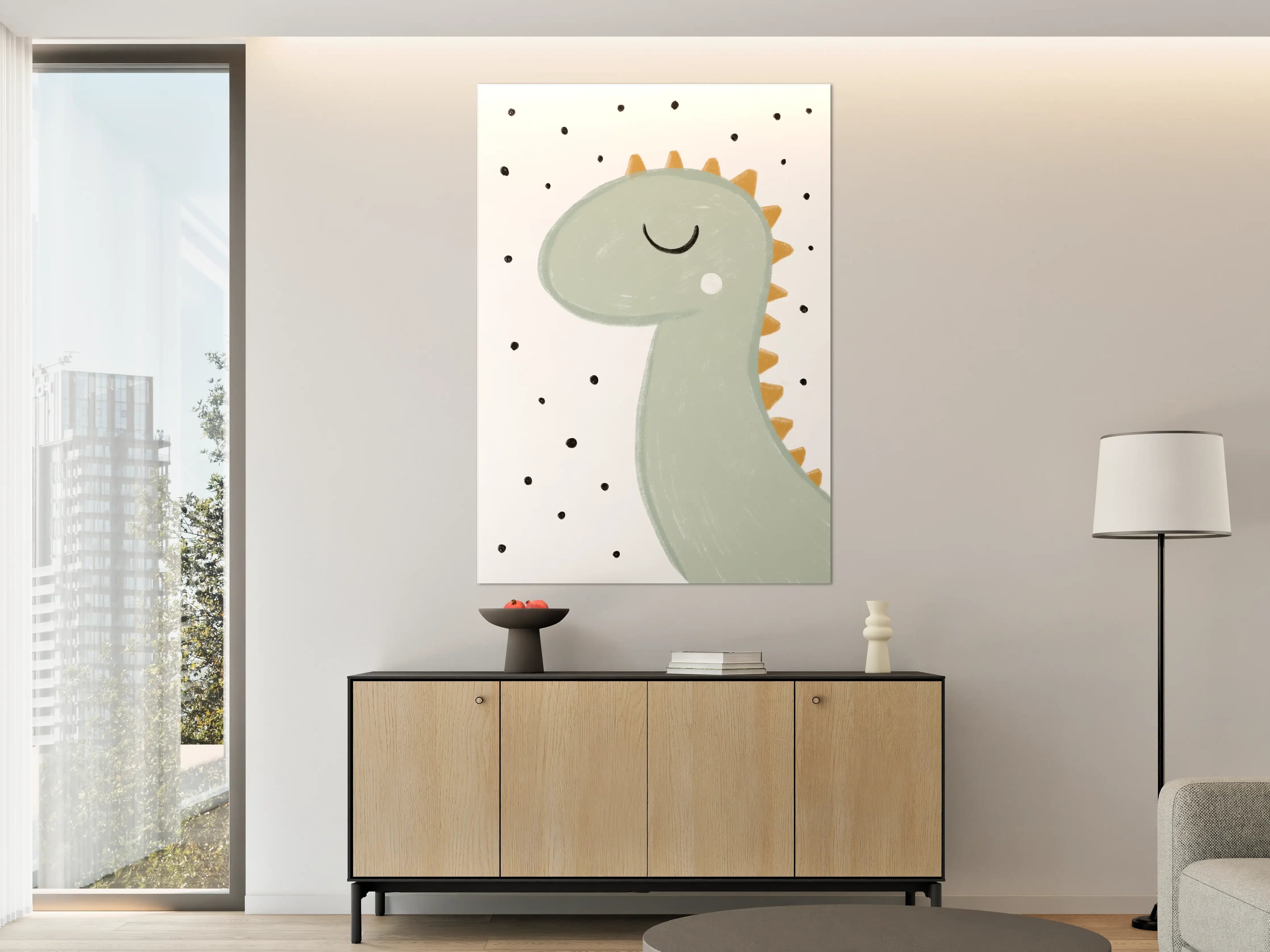 Große Wandbilder - Niedliches Dinosaurier-Design in Pastellfarben
