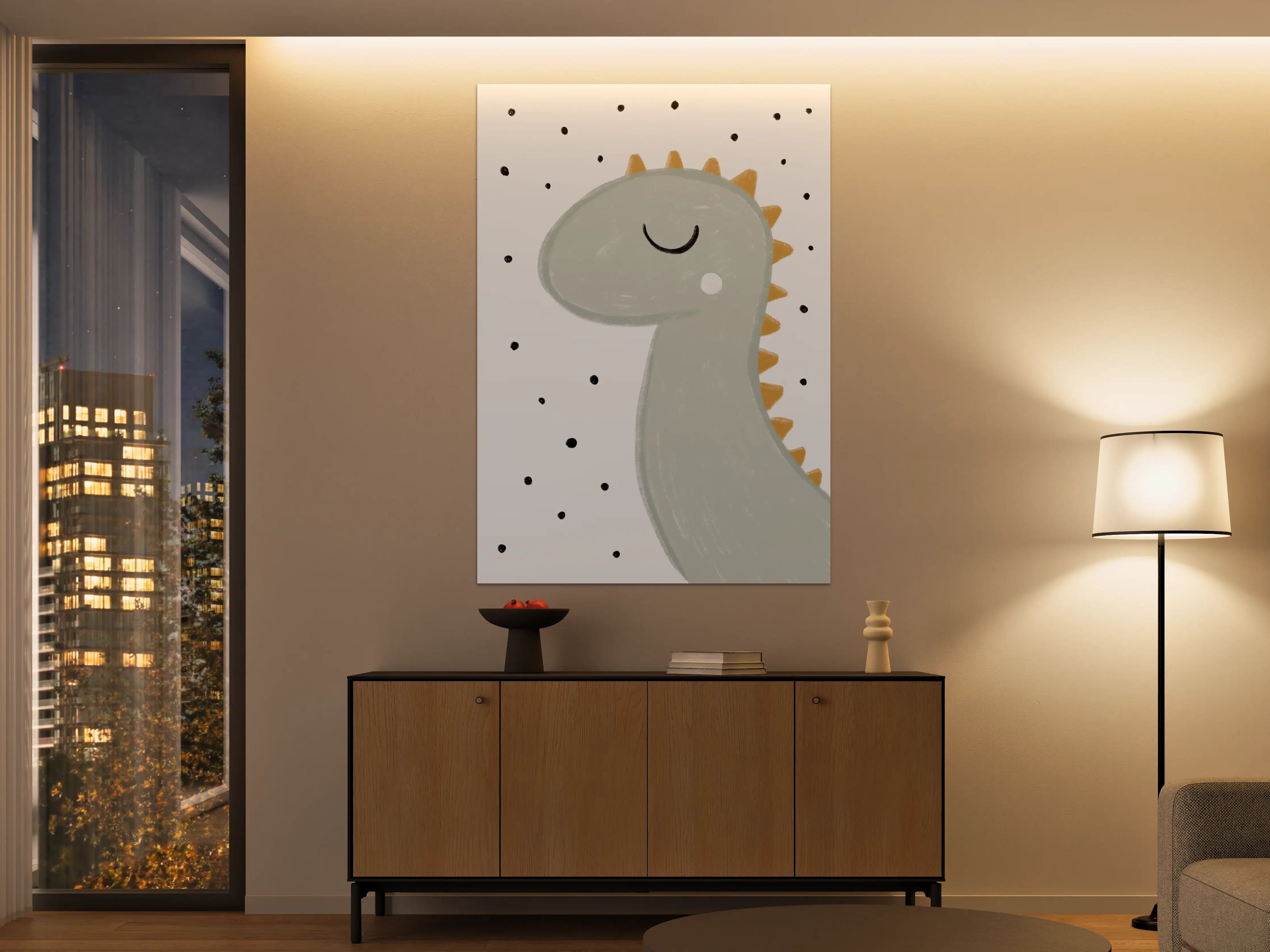 Große Wandbilder - Niedliches Dinosaurier-Design in Pastellfarben