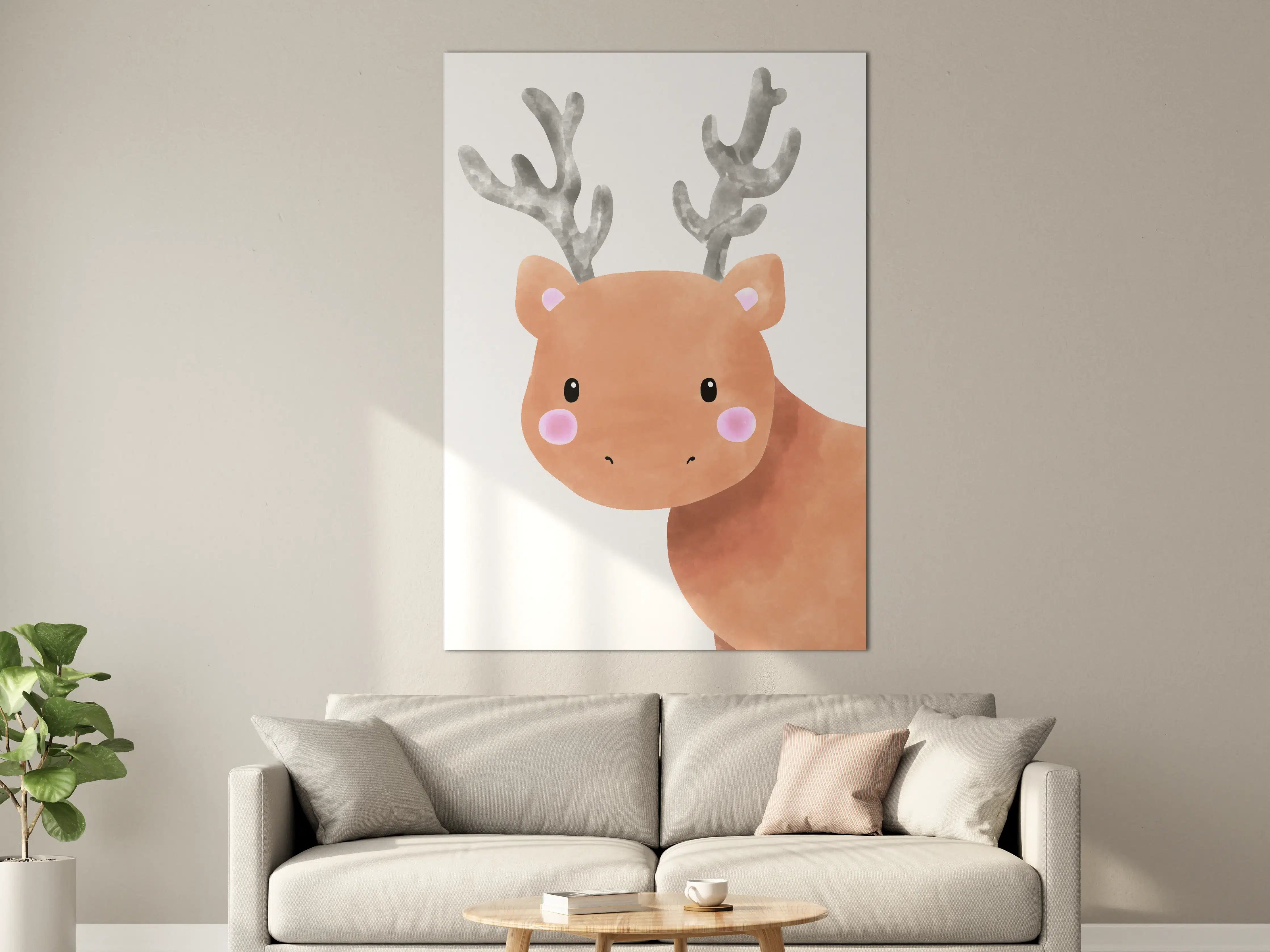 Große Wandbilder - Niedliches Rentier Wasserfarben-Design