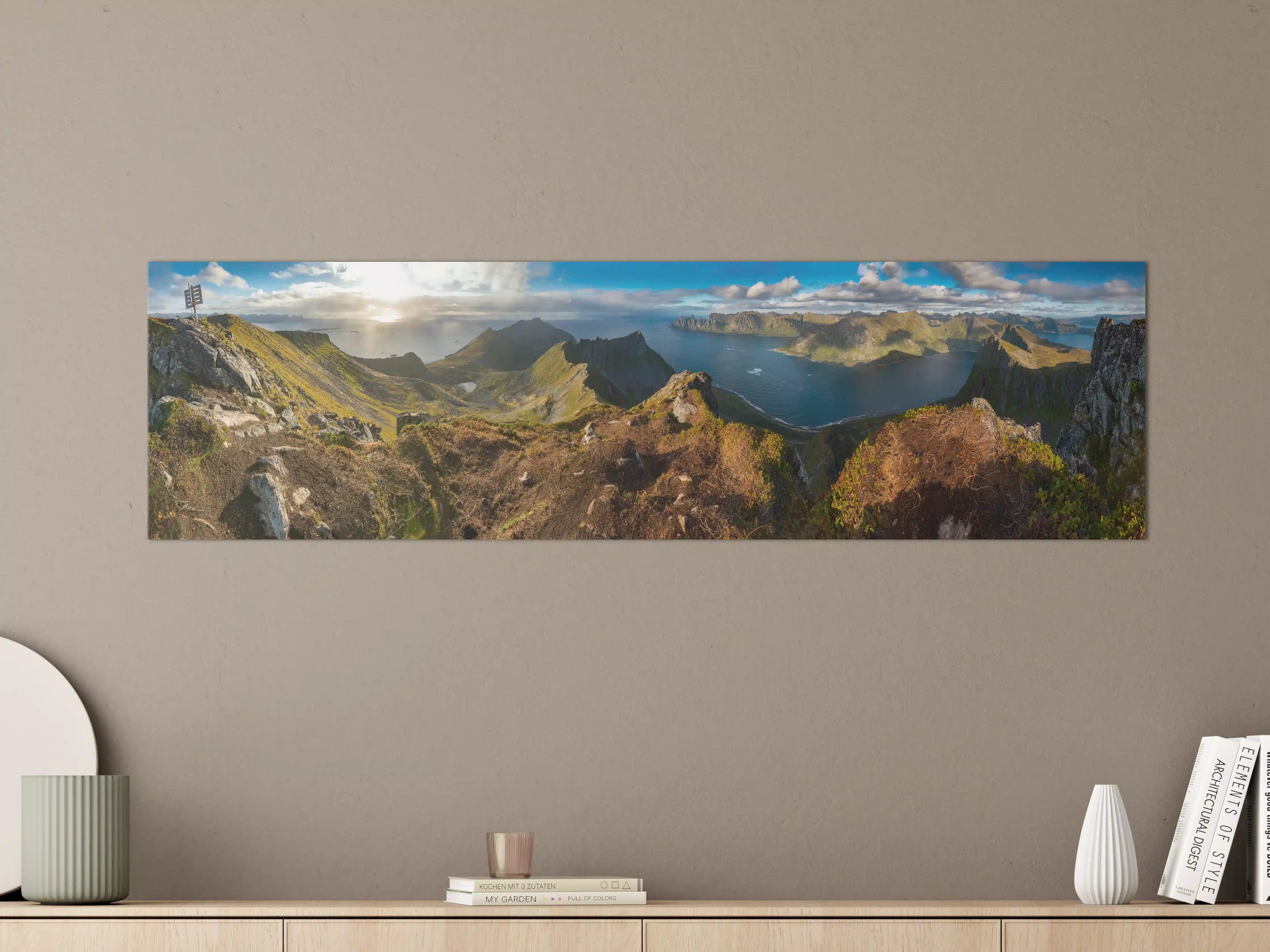 Große Wandbilder - Nordisches Küstenpanorama Blau-Grün