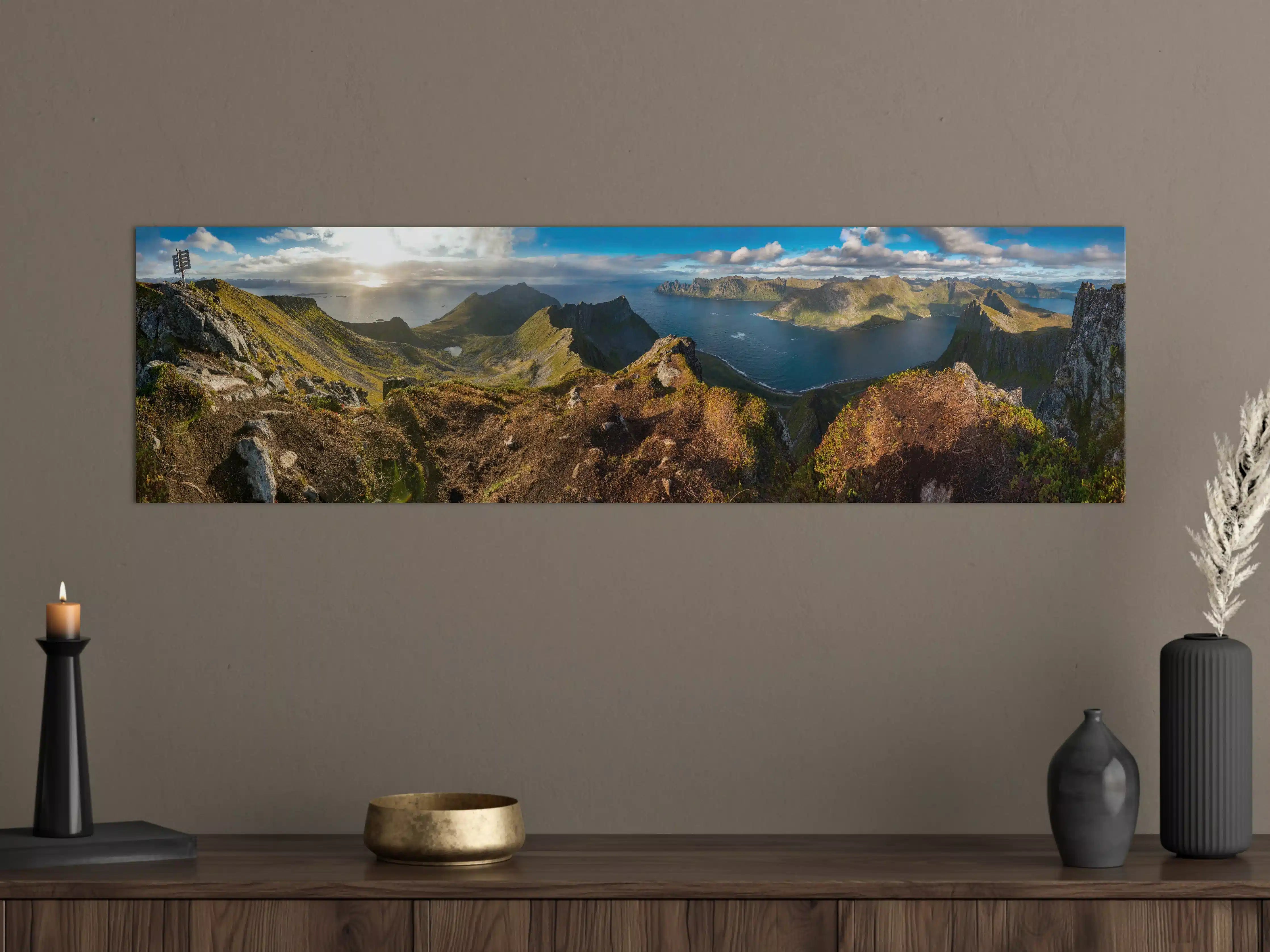 Große Wandbilder - Nordisches Küstenpanorama Blau-Grün