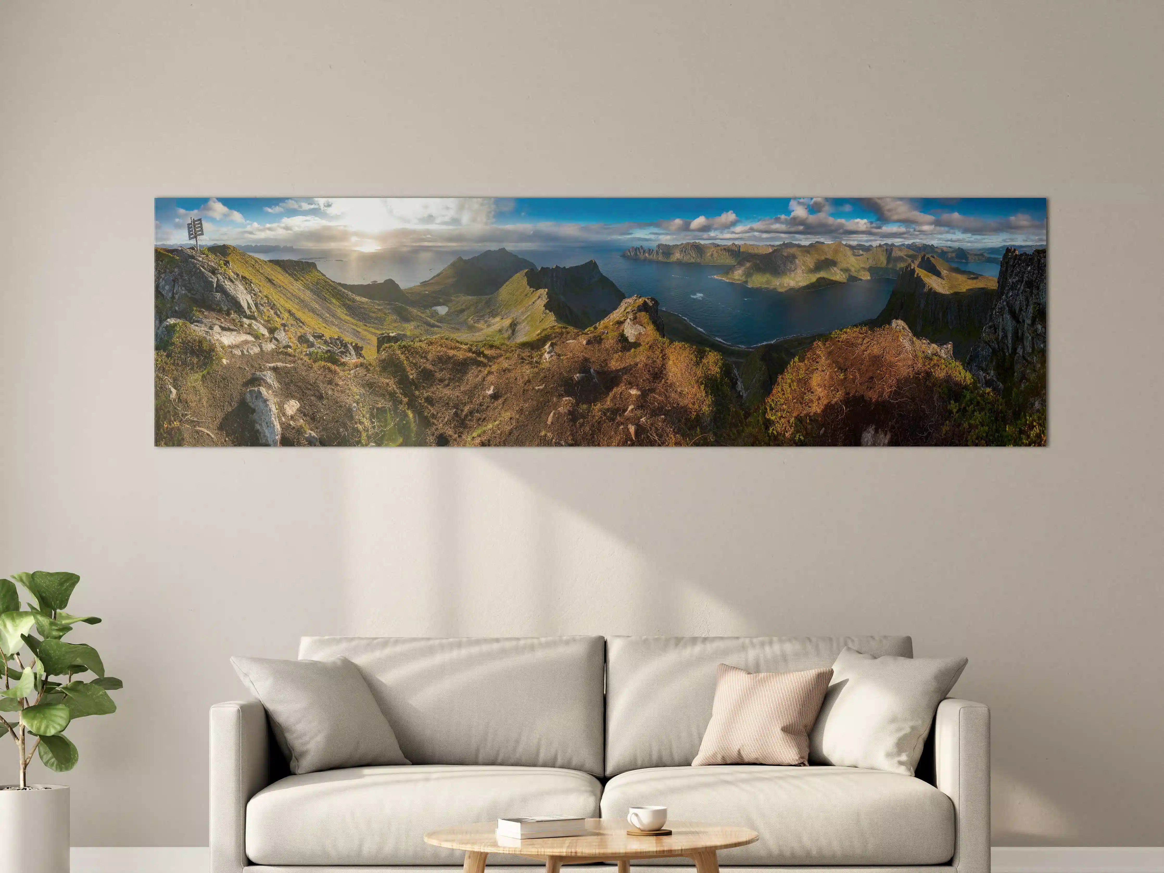 Große Wandbilder - Nordisches Küstenpanorama Blau-Grün