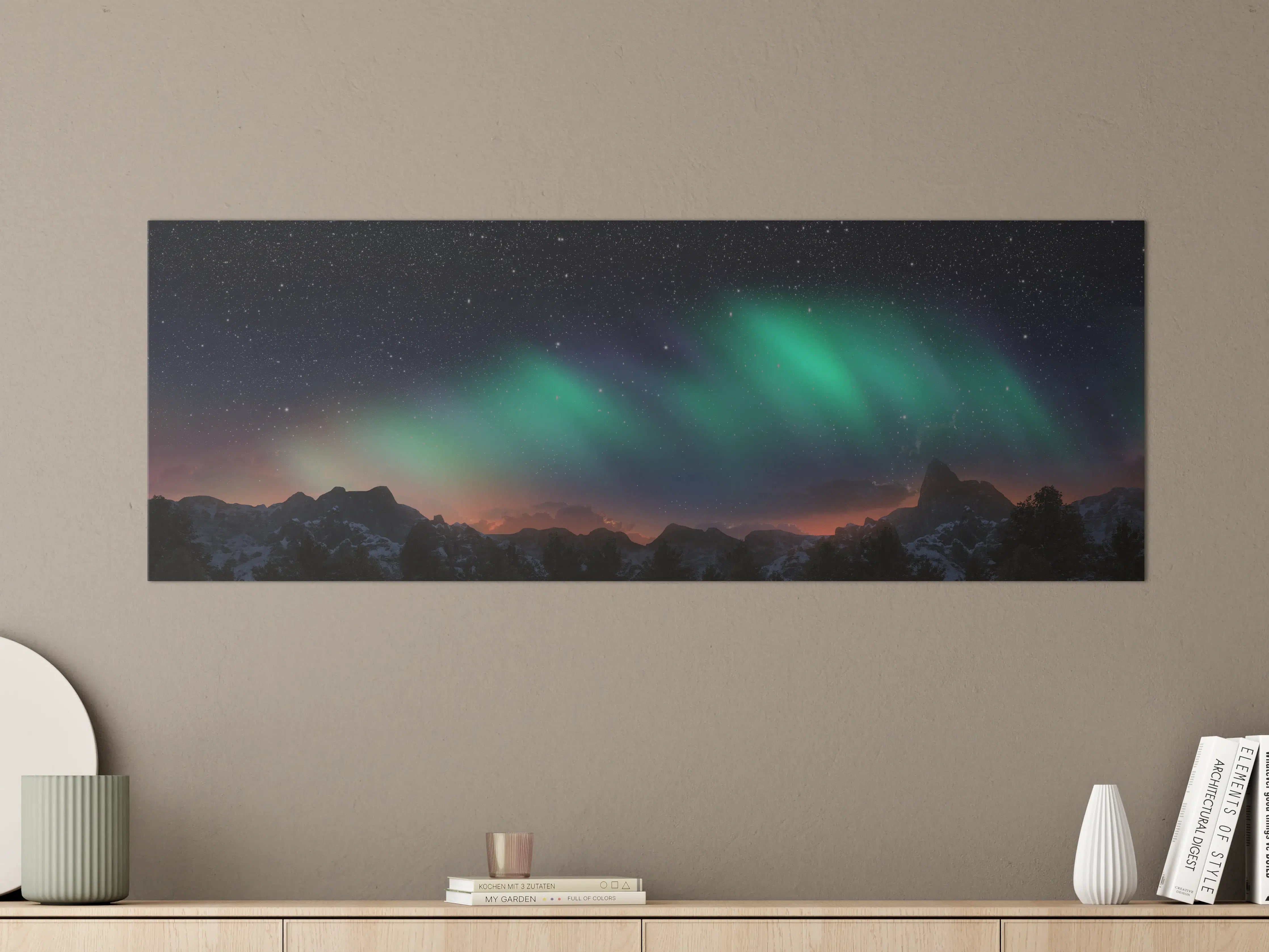 Große Wandbilder - Nordlichter unter Sternenhimmel