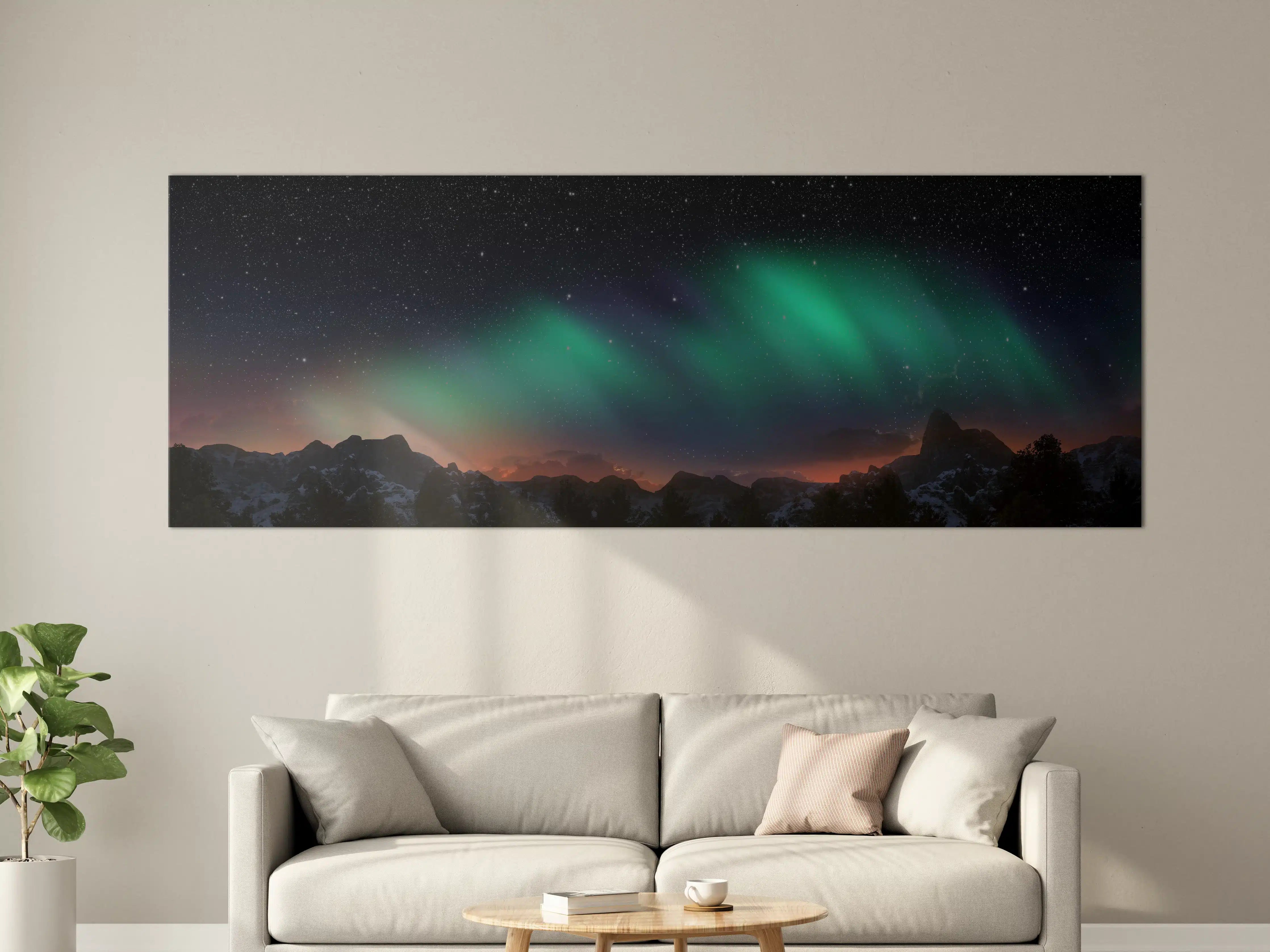Große Wandbilder - Nordlichter unter Sternenhimmel