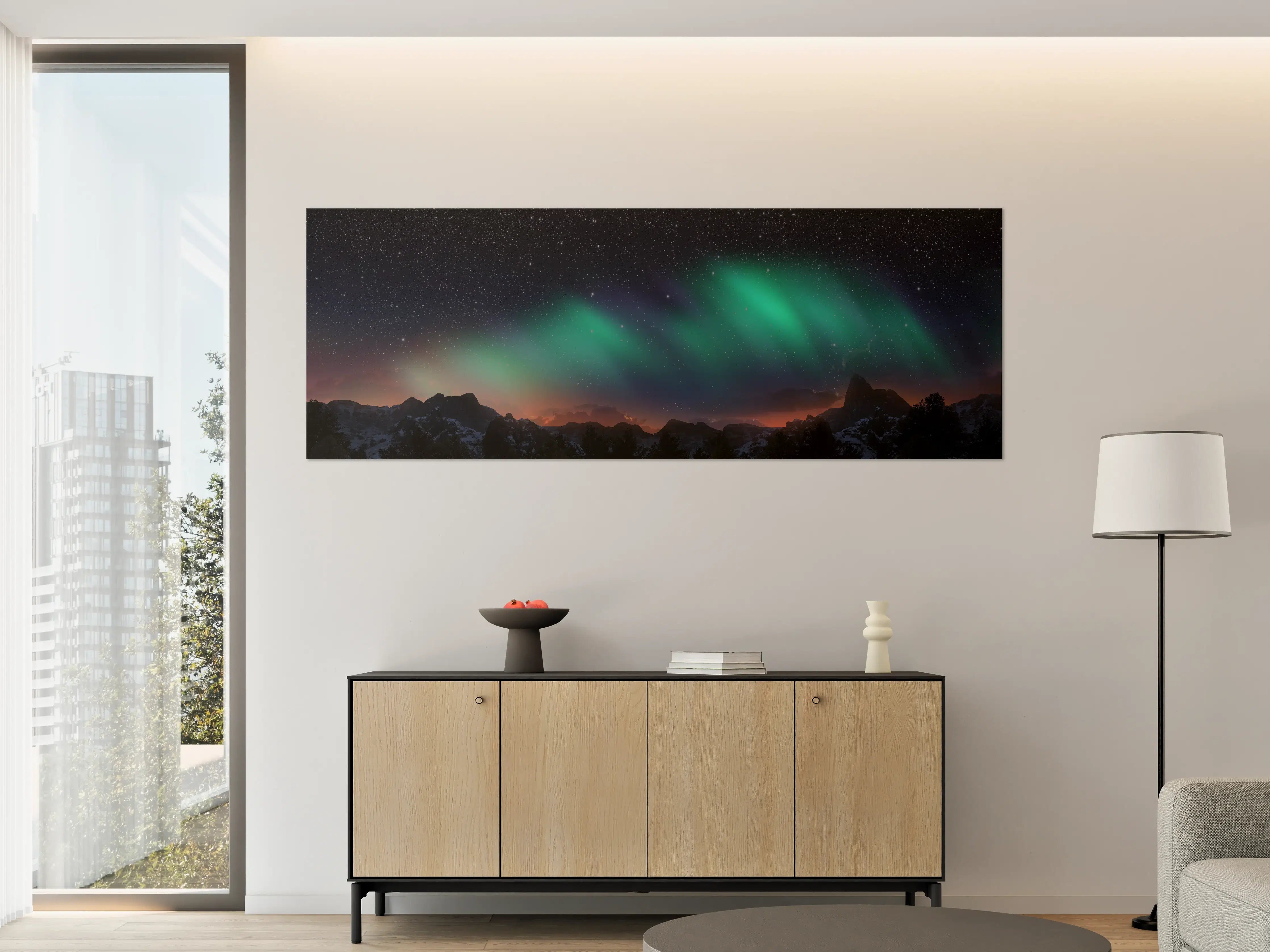 Große Wandbilder - Nordlichter unter Sternenhimmel
