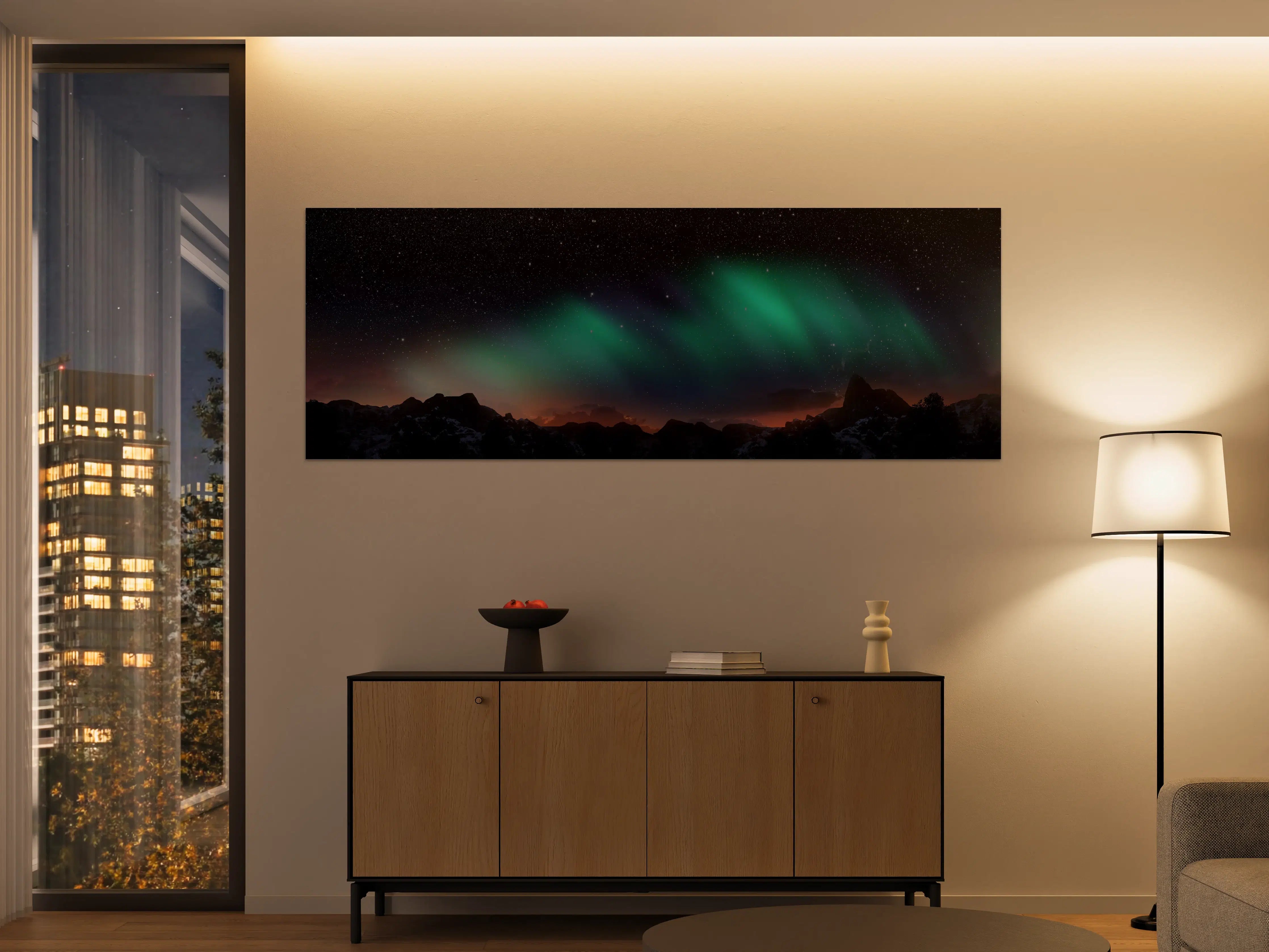 Große Wandbilder - Nordlichter unter Sternenhimmel