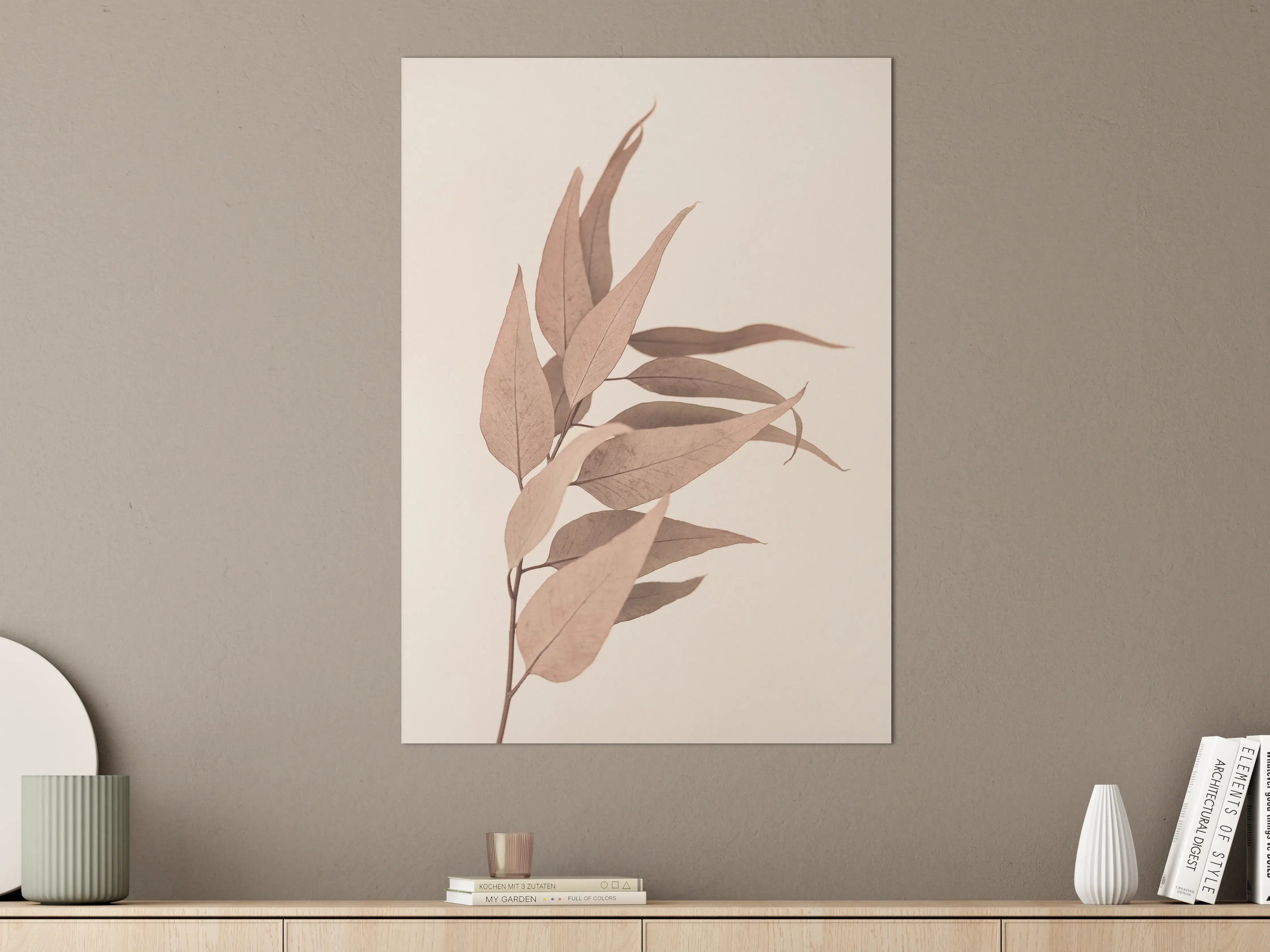 Große Wandbilder - Nudeleaves in sanften Brauntönen