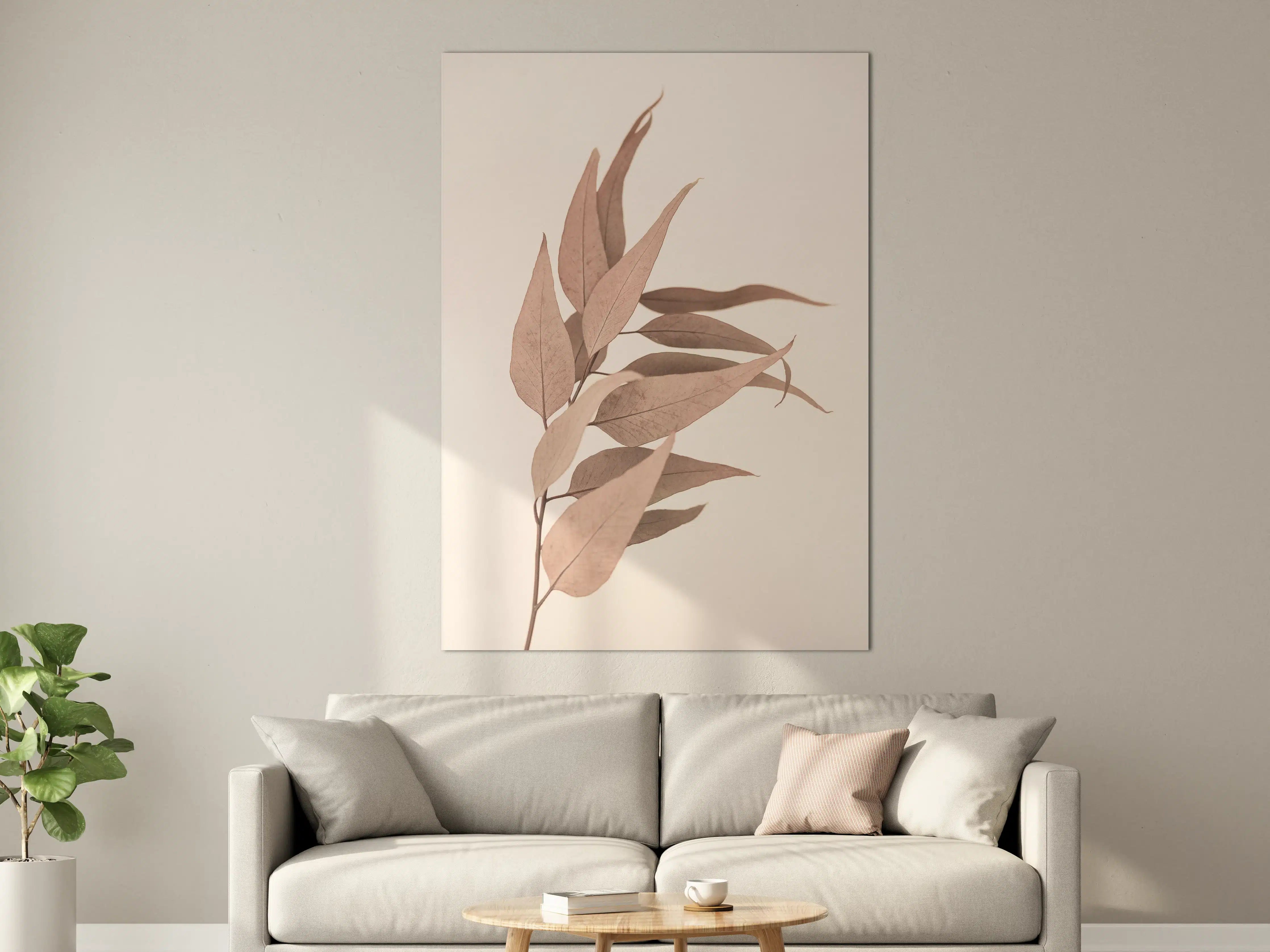 Große Wandbilder - Nudeleaves in sanften Brauntönen