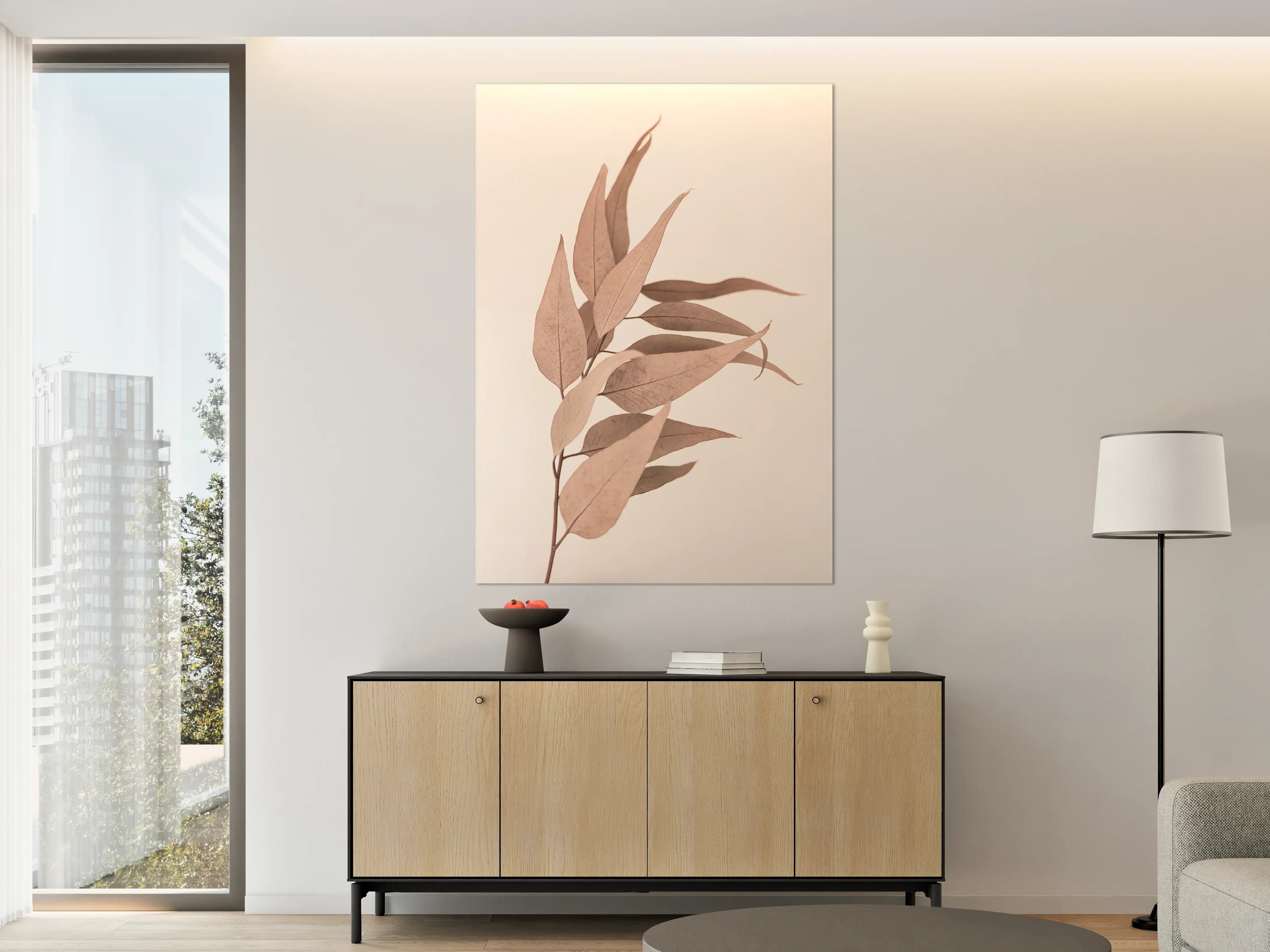 Große Wandbilder - Nudeleaves in sanften Brauntönen