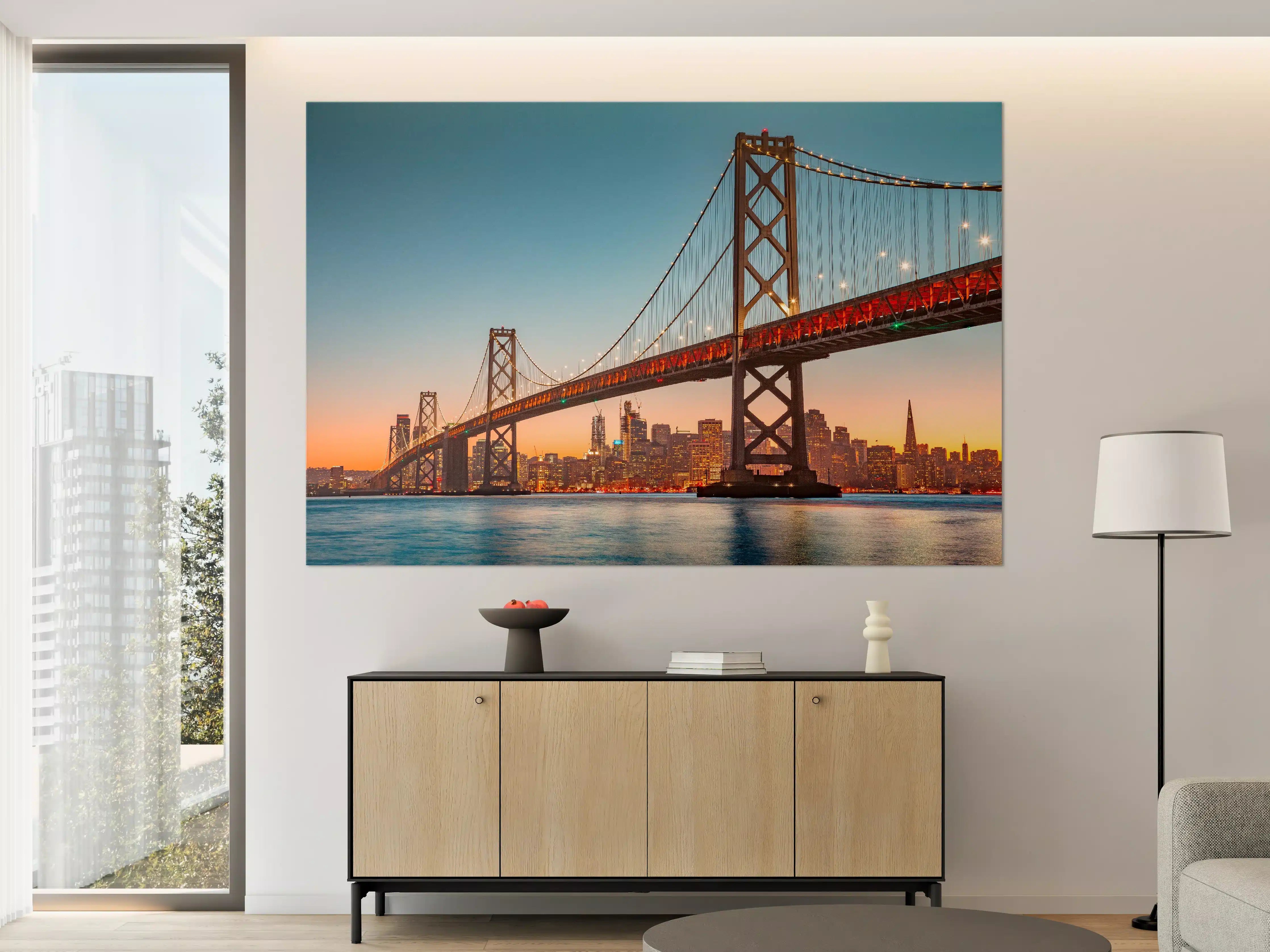 Große Wandbilder - Oakland Bay Bridge bei Abendsonne