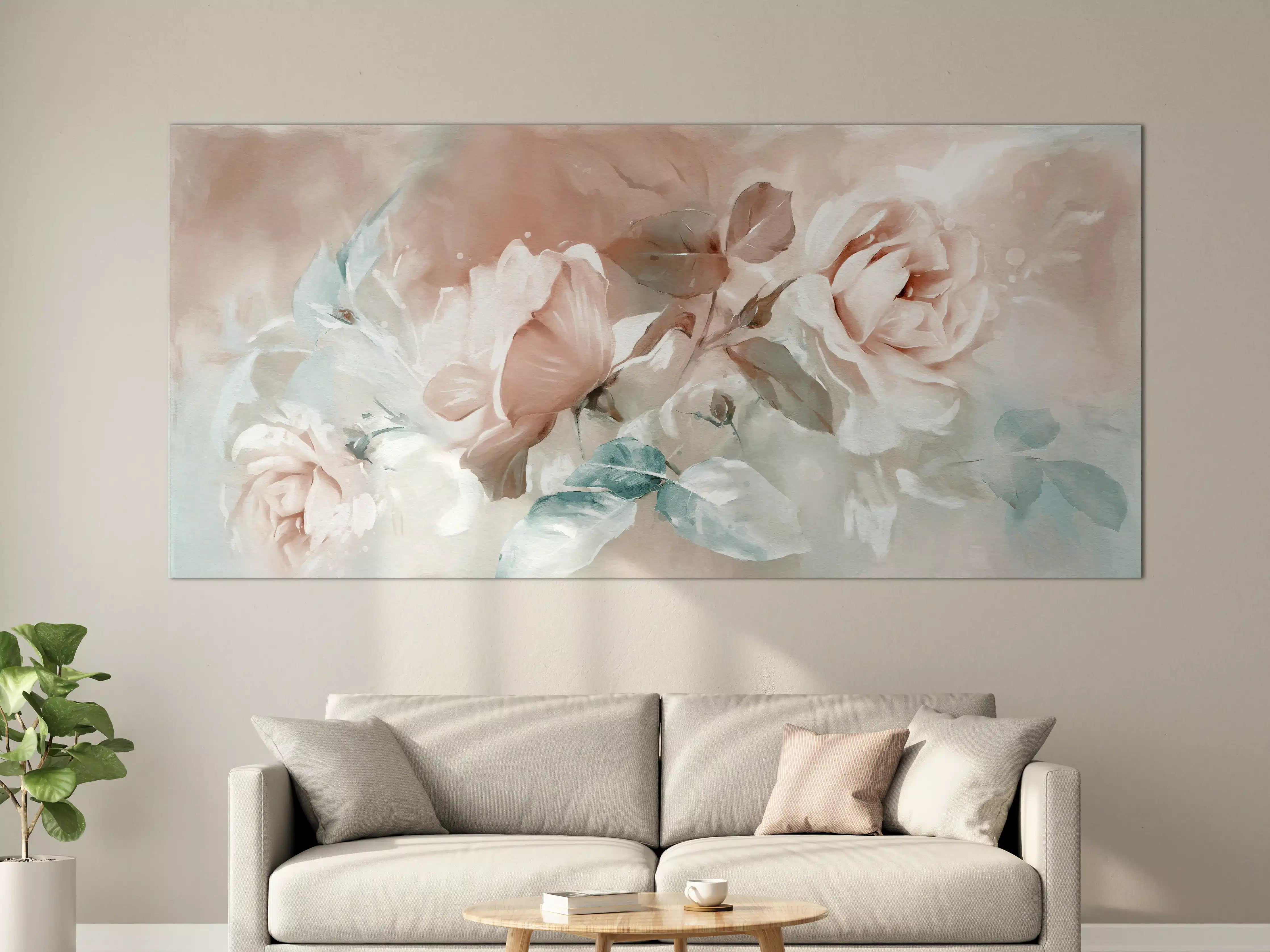 Große Wandbilder - Ölgemälde mit Rose