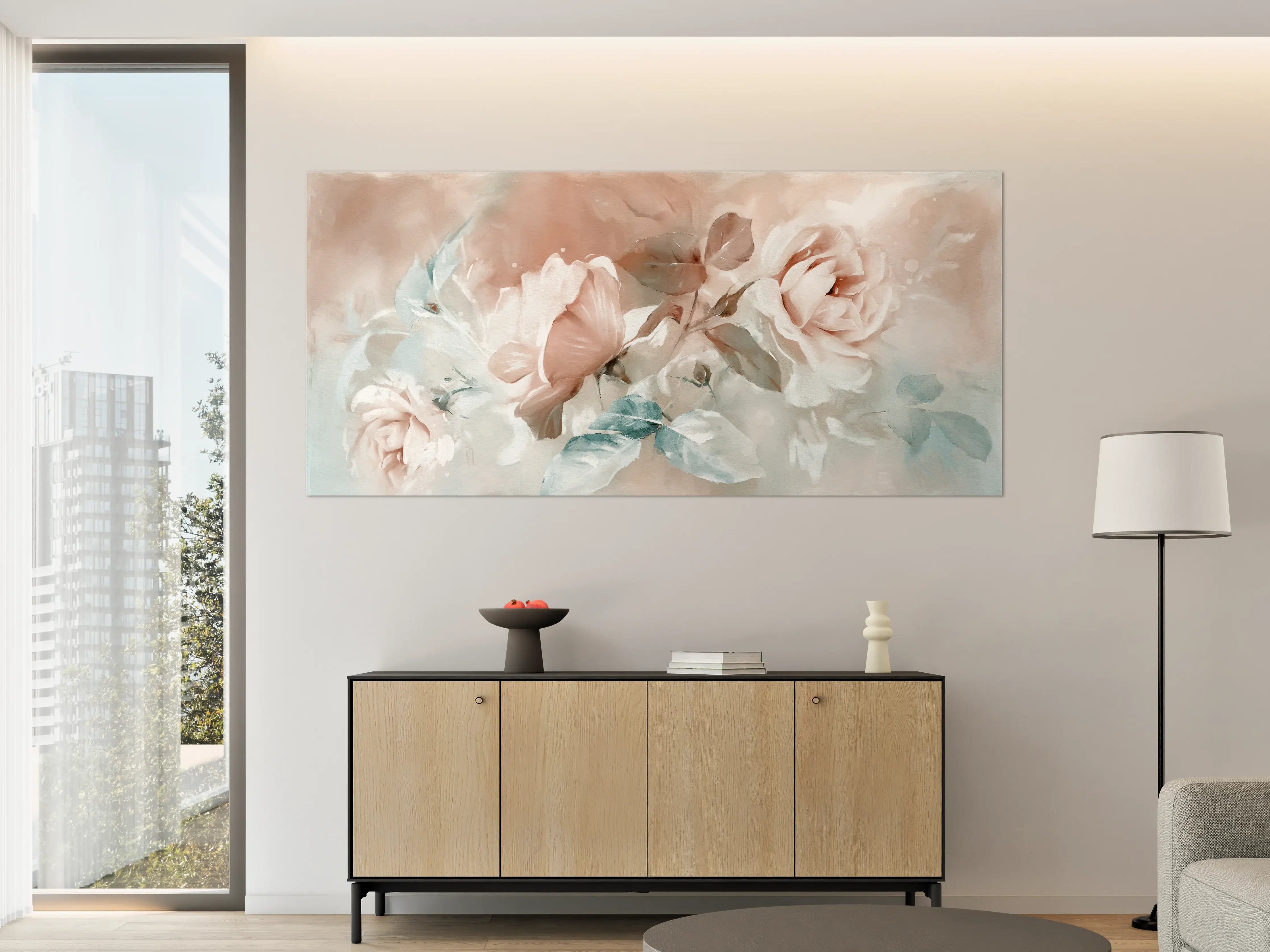 Große Wandbilder - Ölgemälde mit Rose