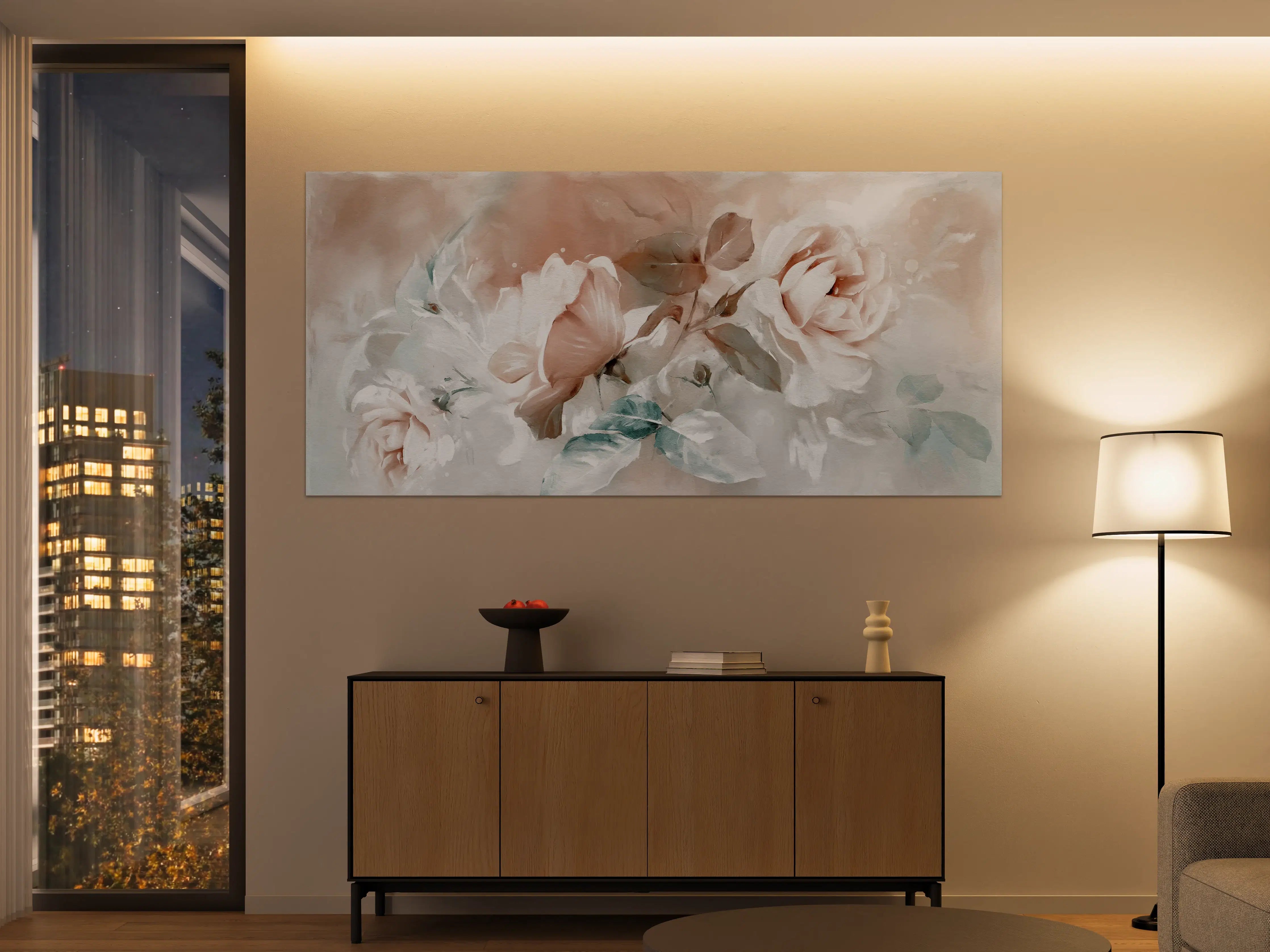 Große Wandbilder - Ölgemälde mit Rose