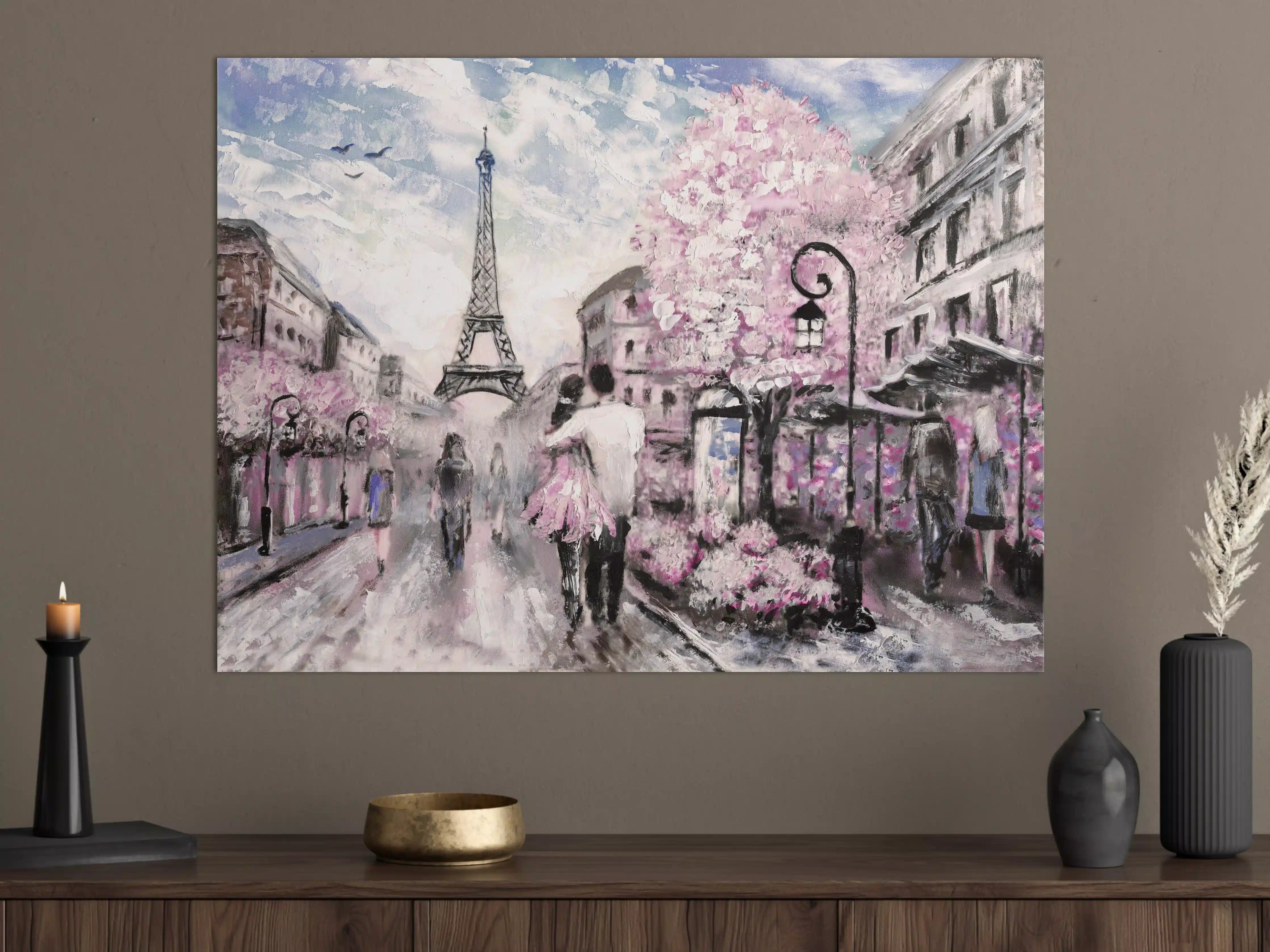 Große Wandbilder - Ölgemälde vom romantisierten Paris