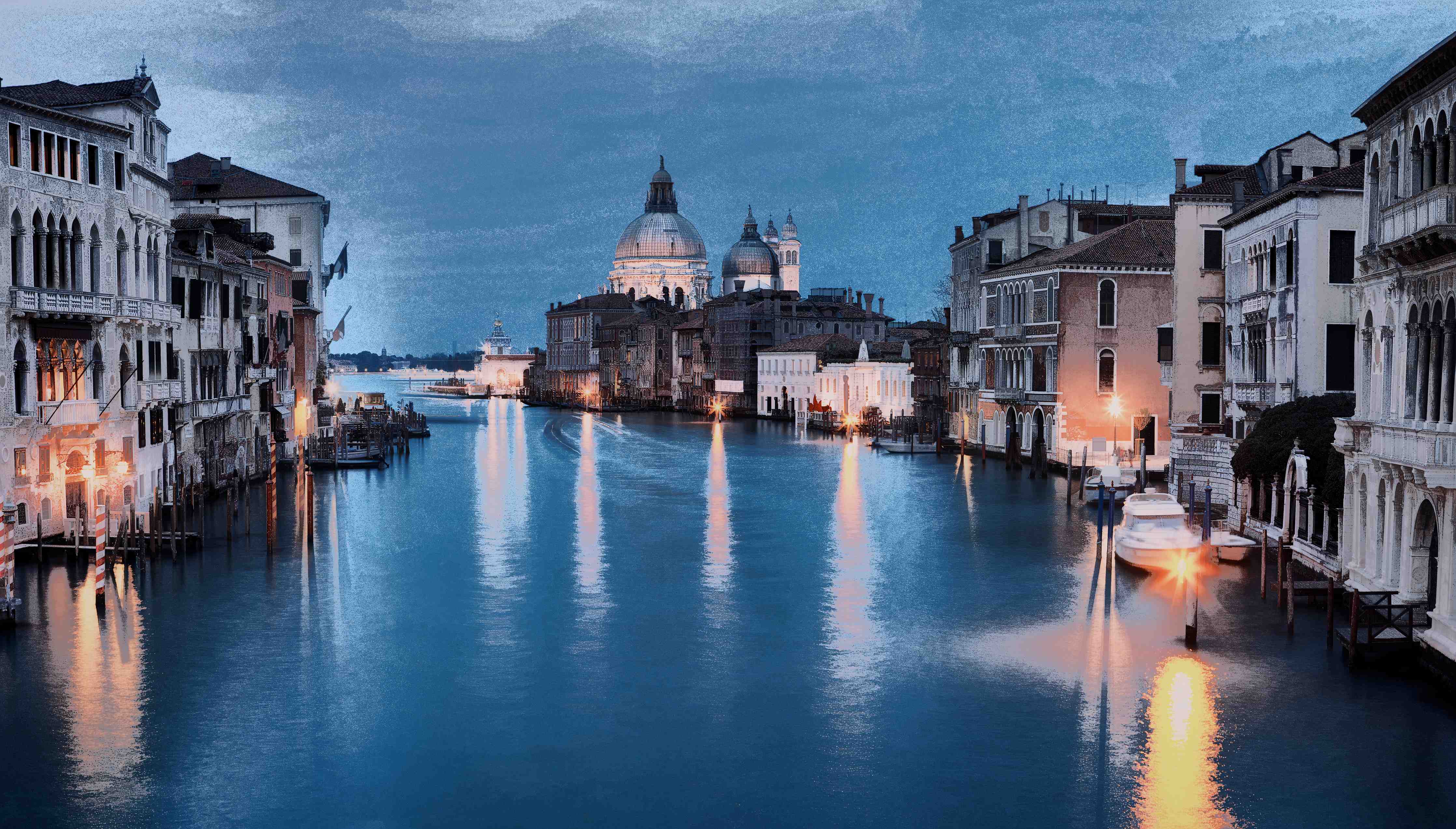 Große Wandbilder-Ölgemäldes des Grand Canal bei Nacht
