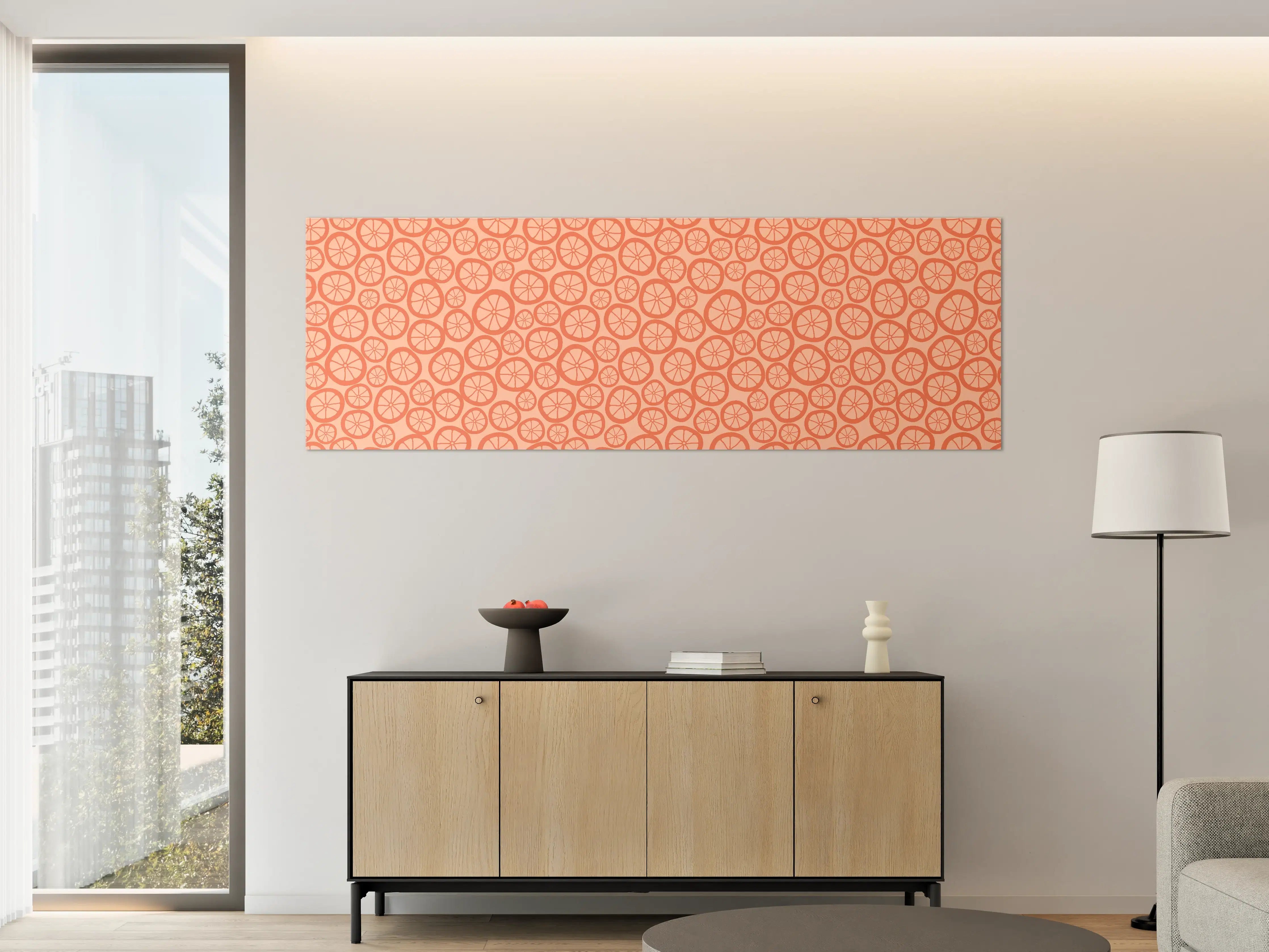 Große Wandbilder - Orange Zitrus-Muster