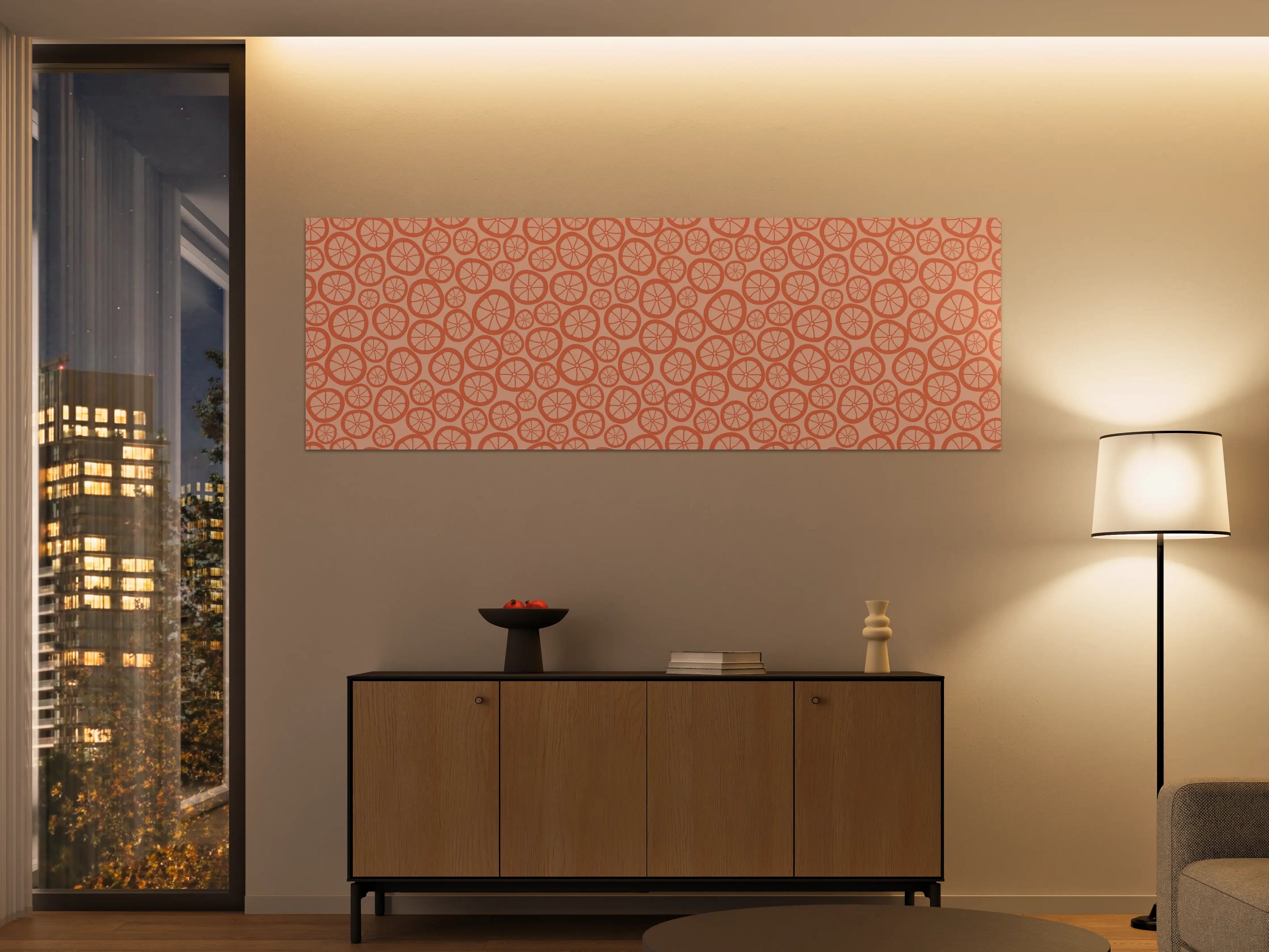 Große Wandbilder - Orange Zitrus-Muster