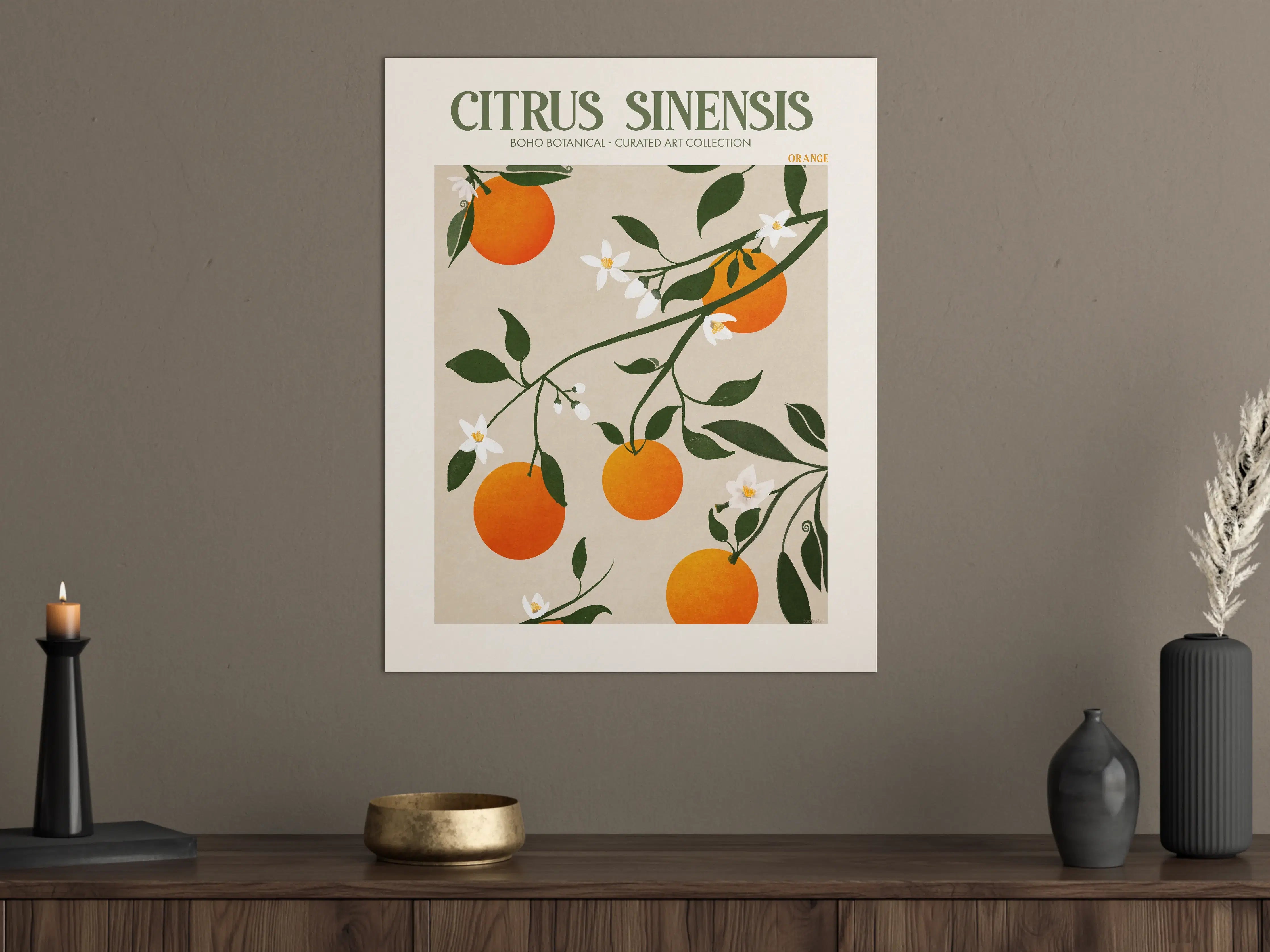 Große Wandbilder - Orangen-Zitronen Ast mit Blüten