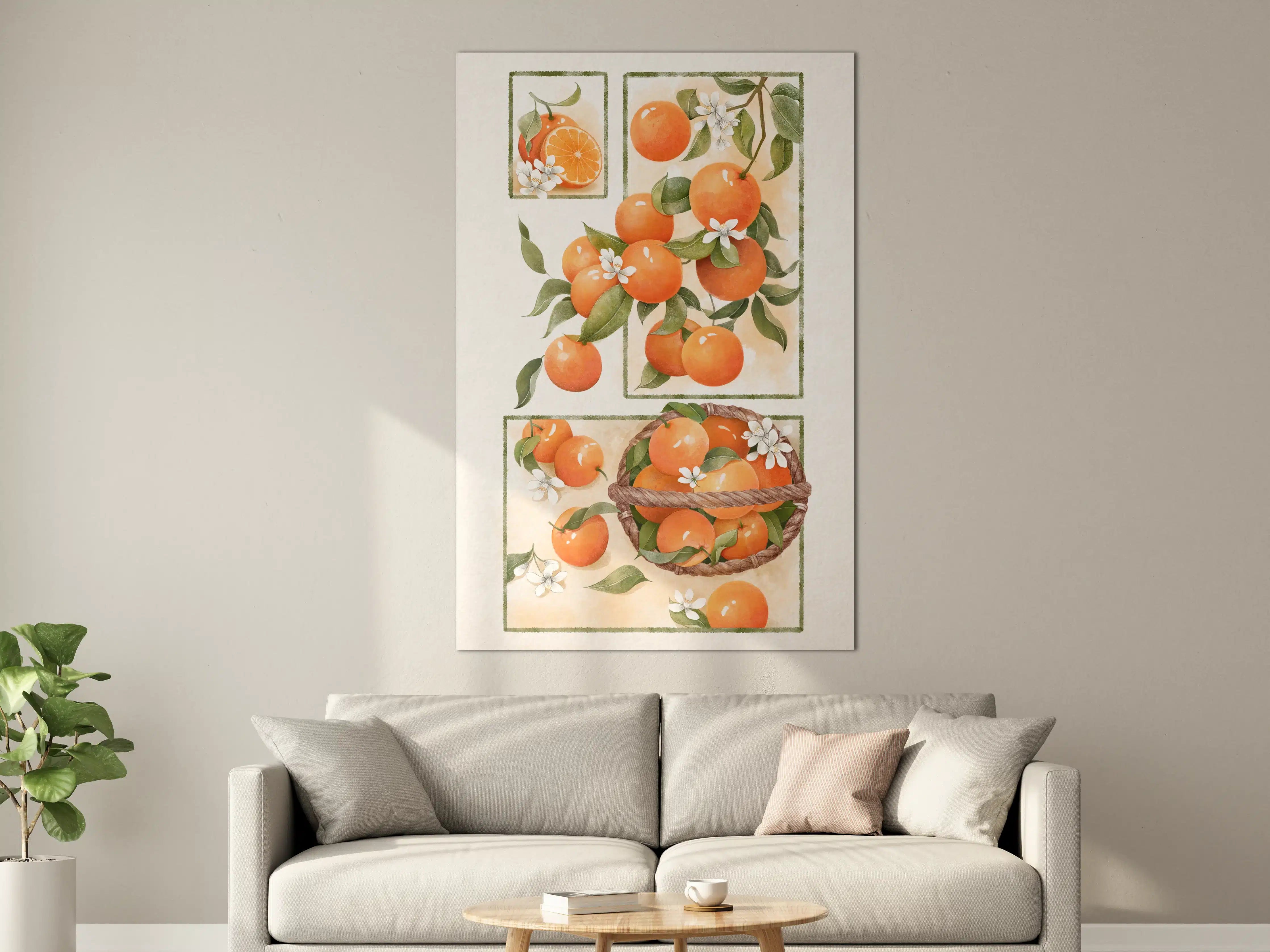 Große Wandbilder - Orangenblüte Stillleben Illustration