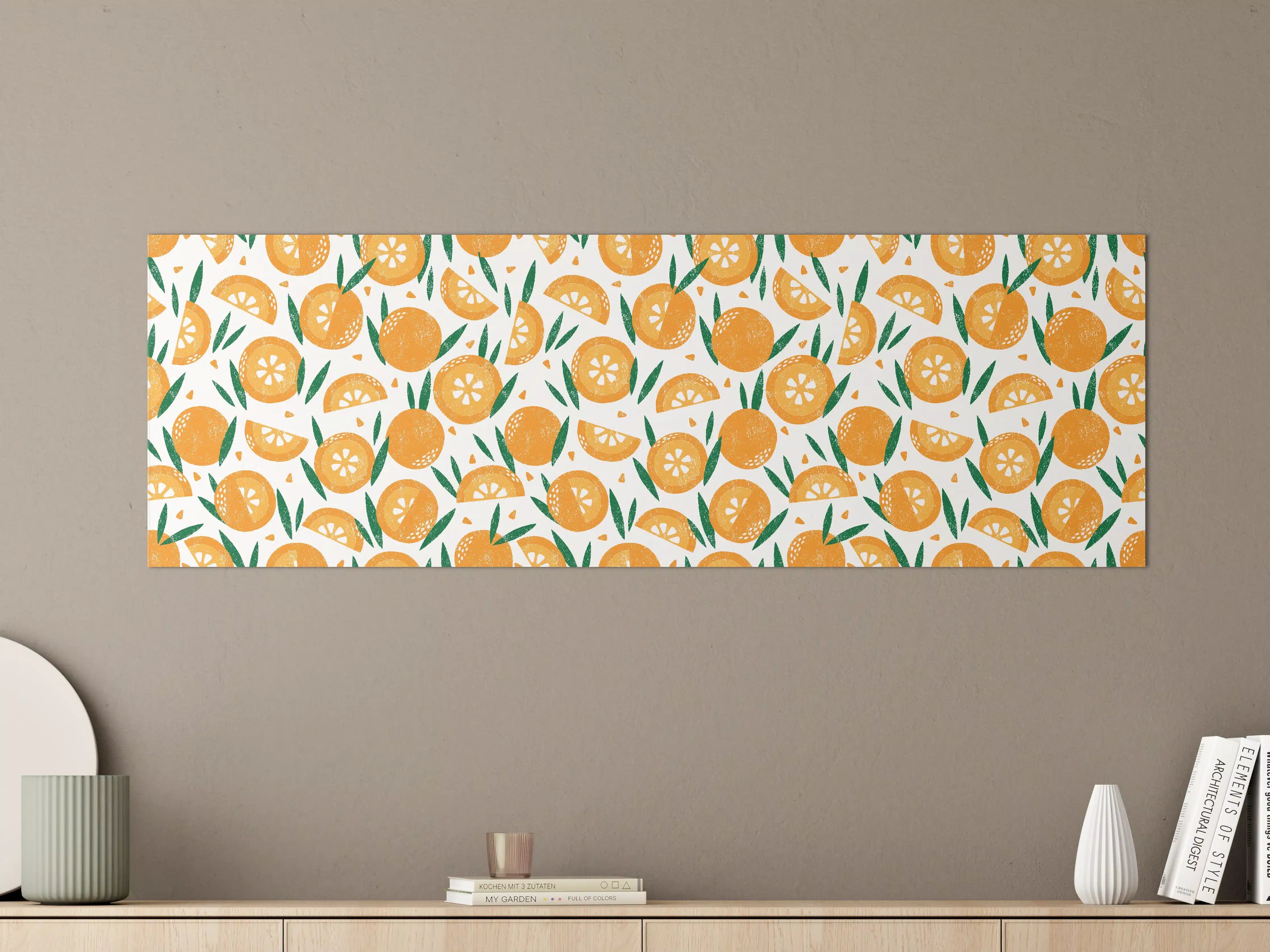Große Wandbilder - Orangenmuster Radiant Slice