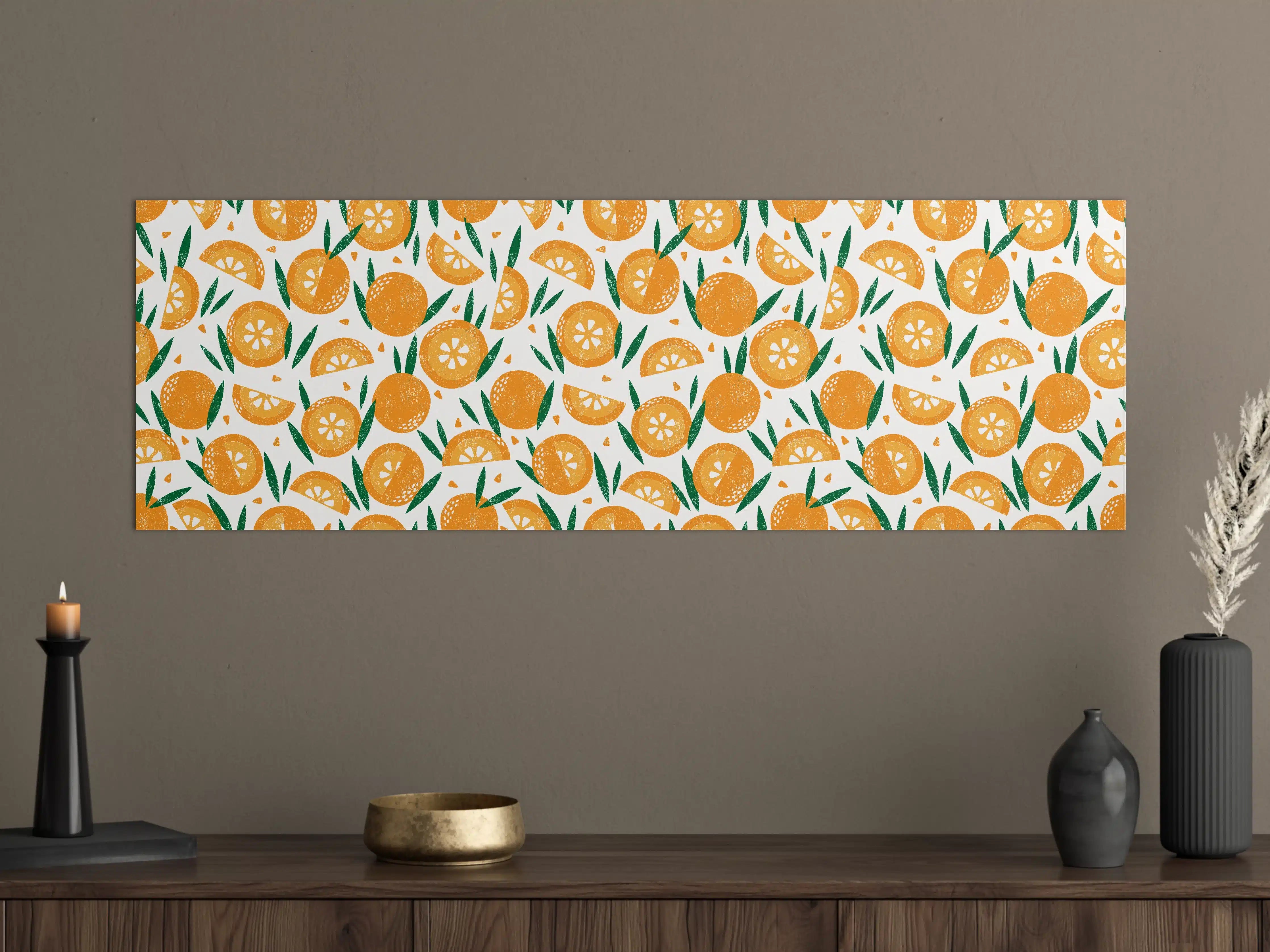 Große Wandbilder - Orangenmuster Radiant Slice