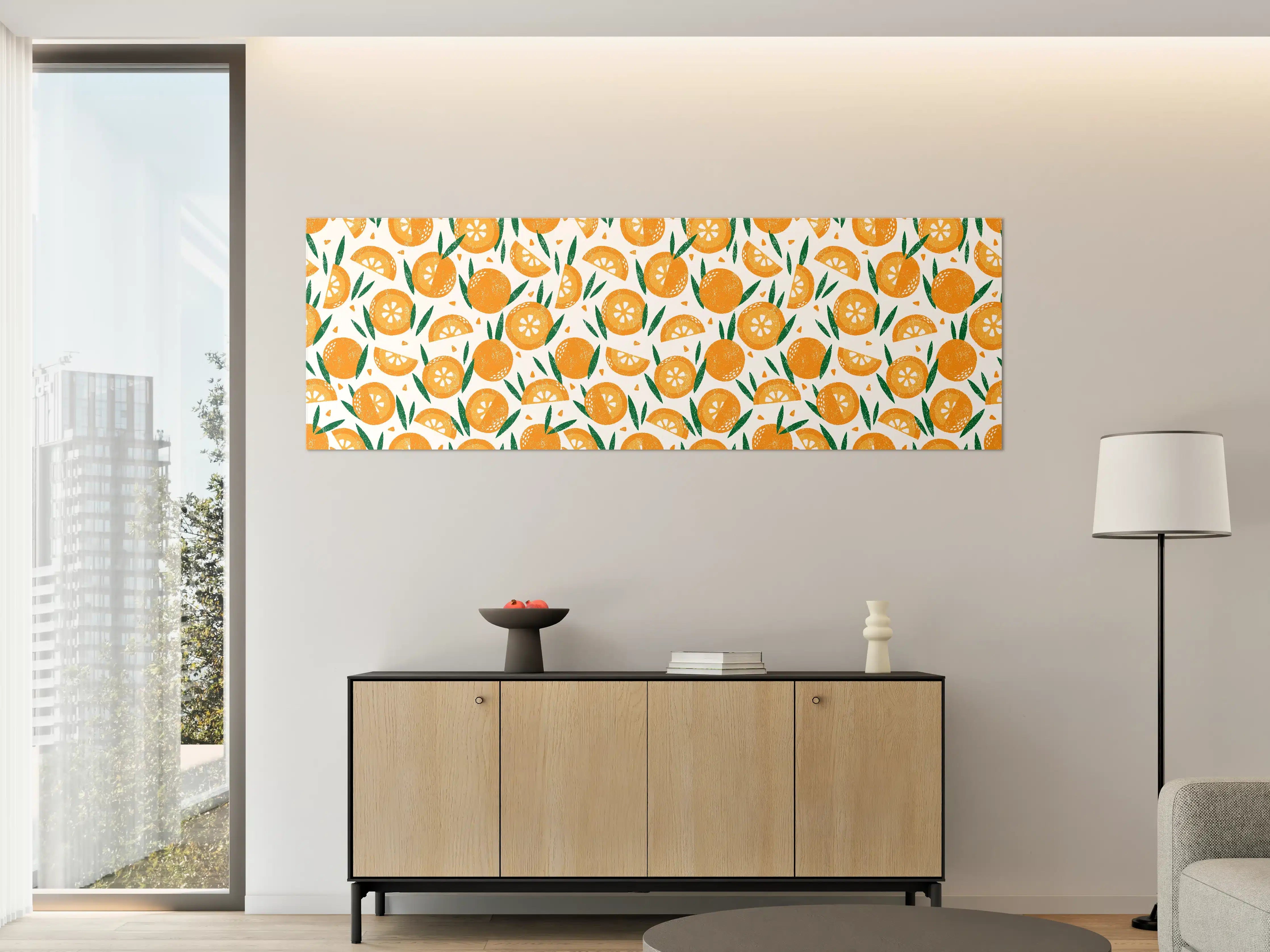 Große Wandbilder - Orangenmuster Radiant Slice