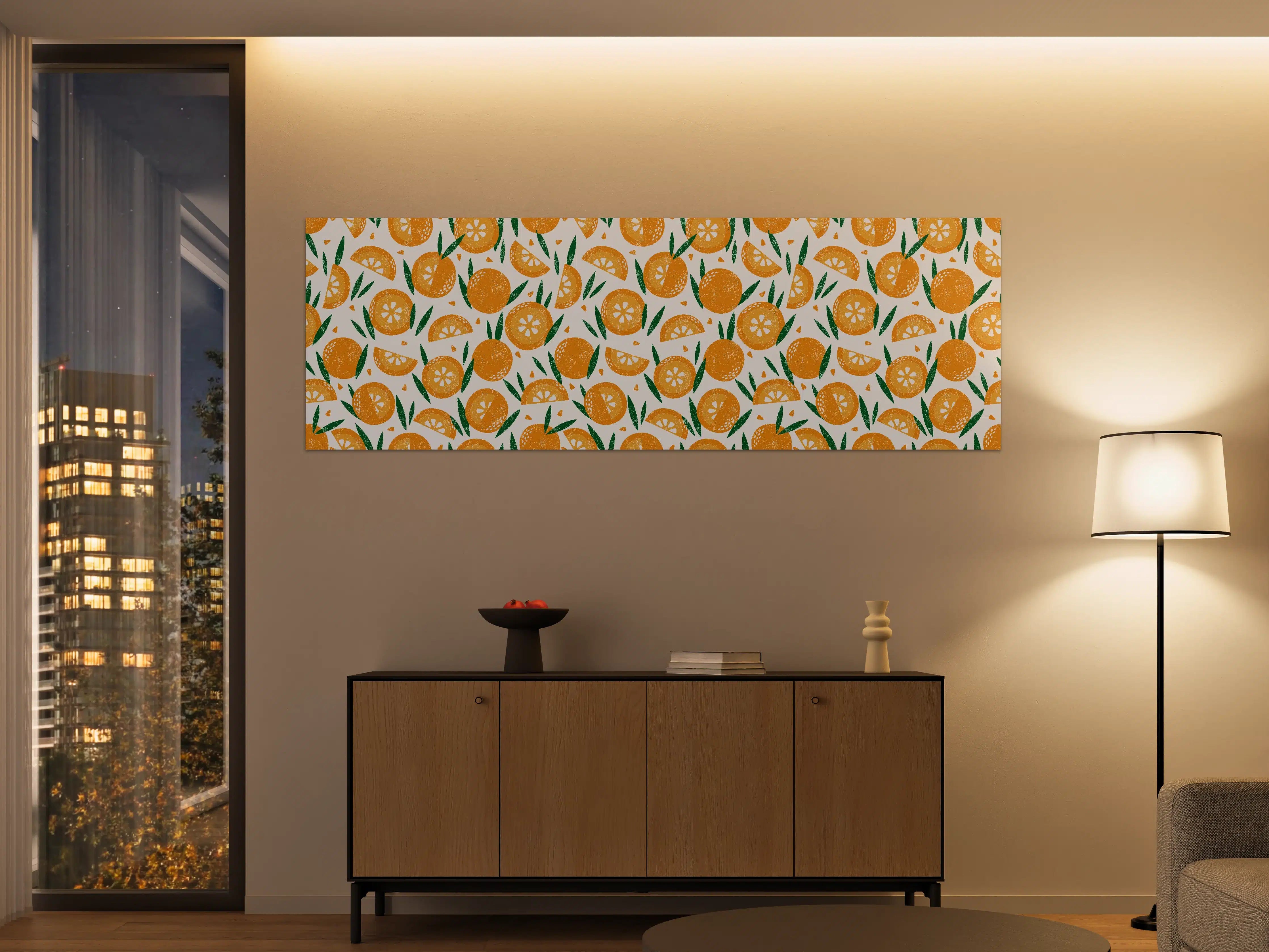 Große Wandbilder - Orangenmuster Radiant Slice