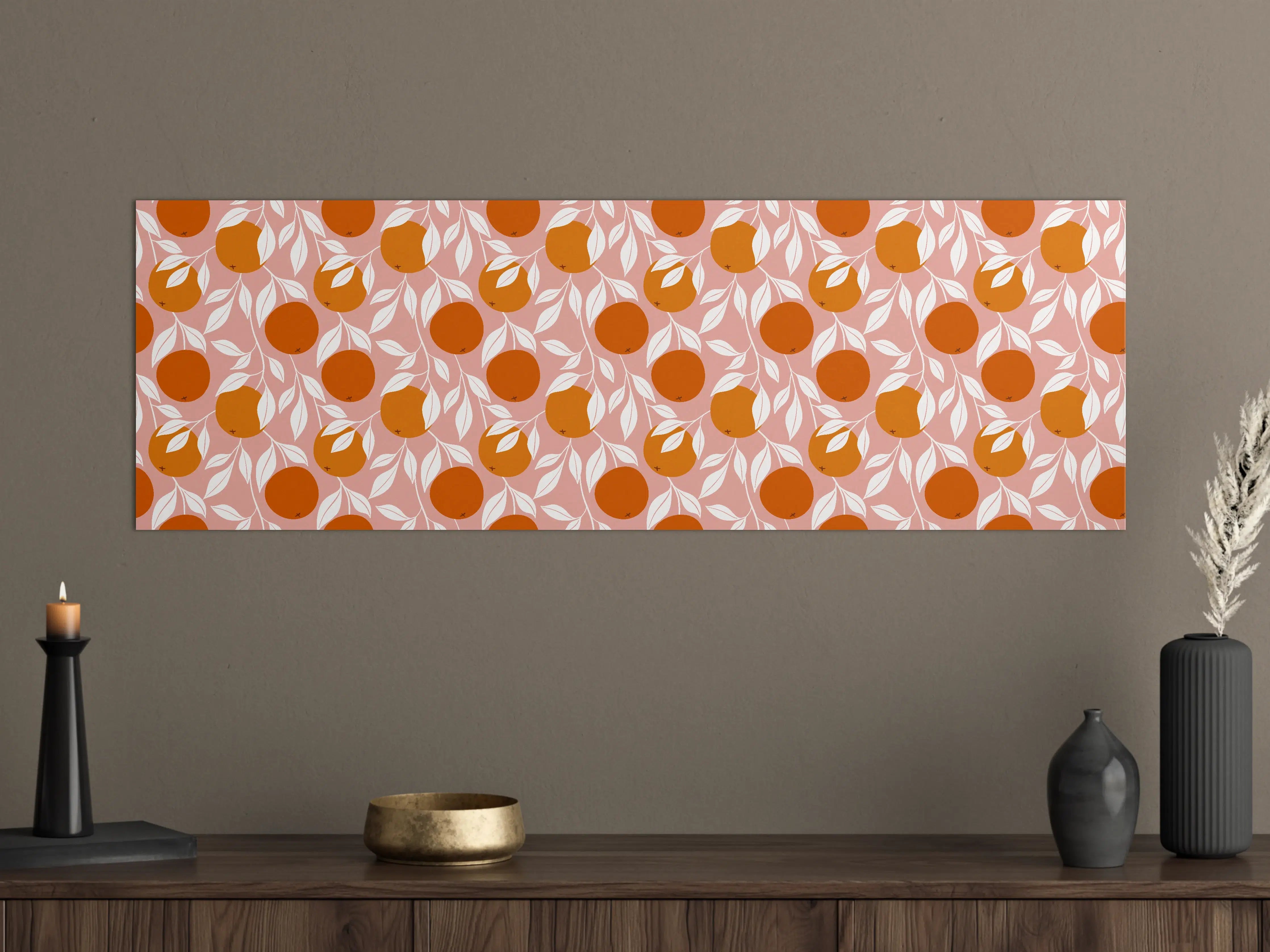 Große Wandbilder - Orangenmuster Rosa-Orange