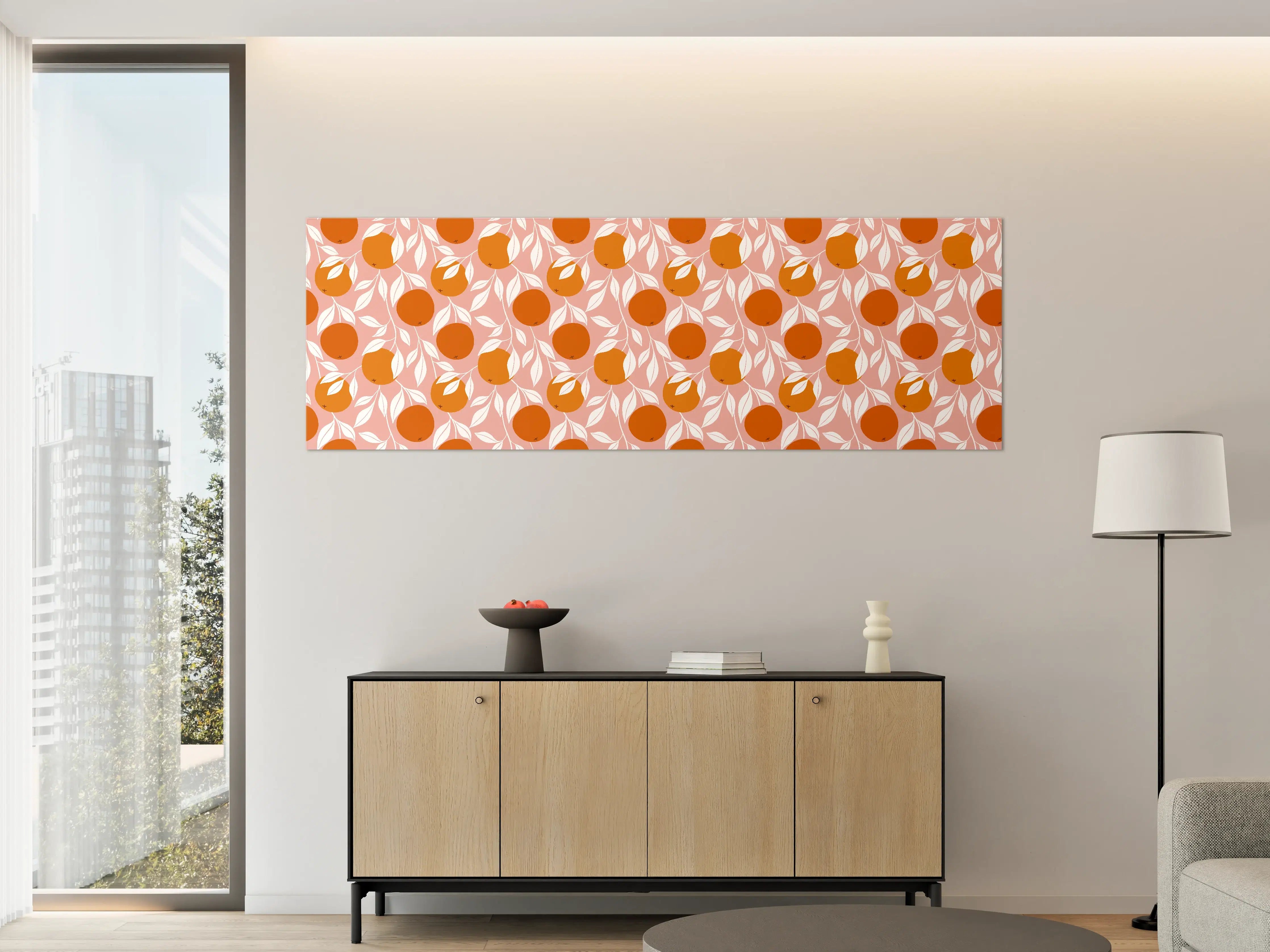 Große Wandbilder - Orangenmuster Rosa-Orange