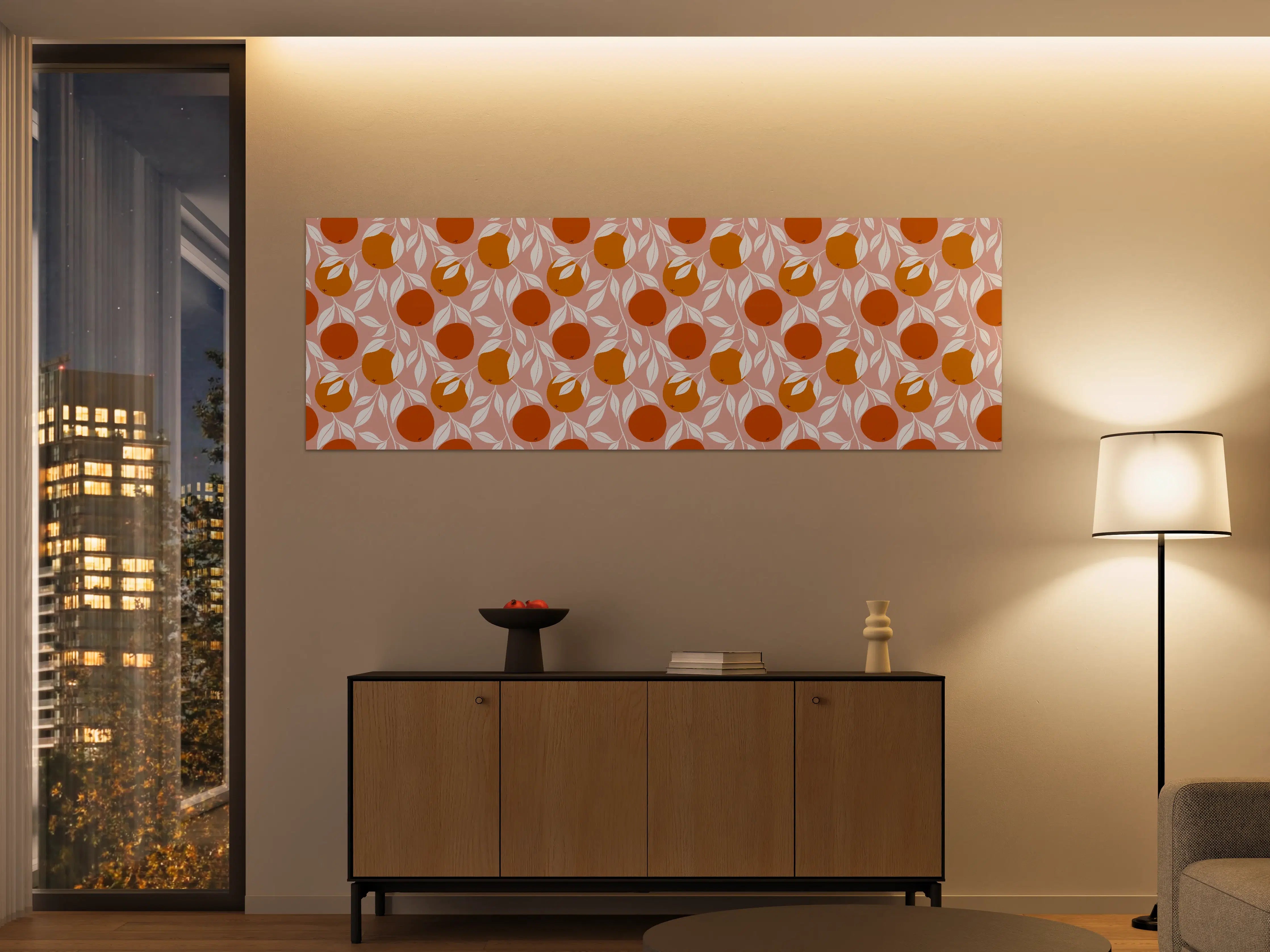 Große Wandbilder - Orangenmuster Rosa-Orange