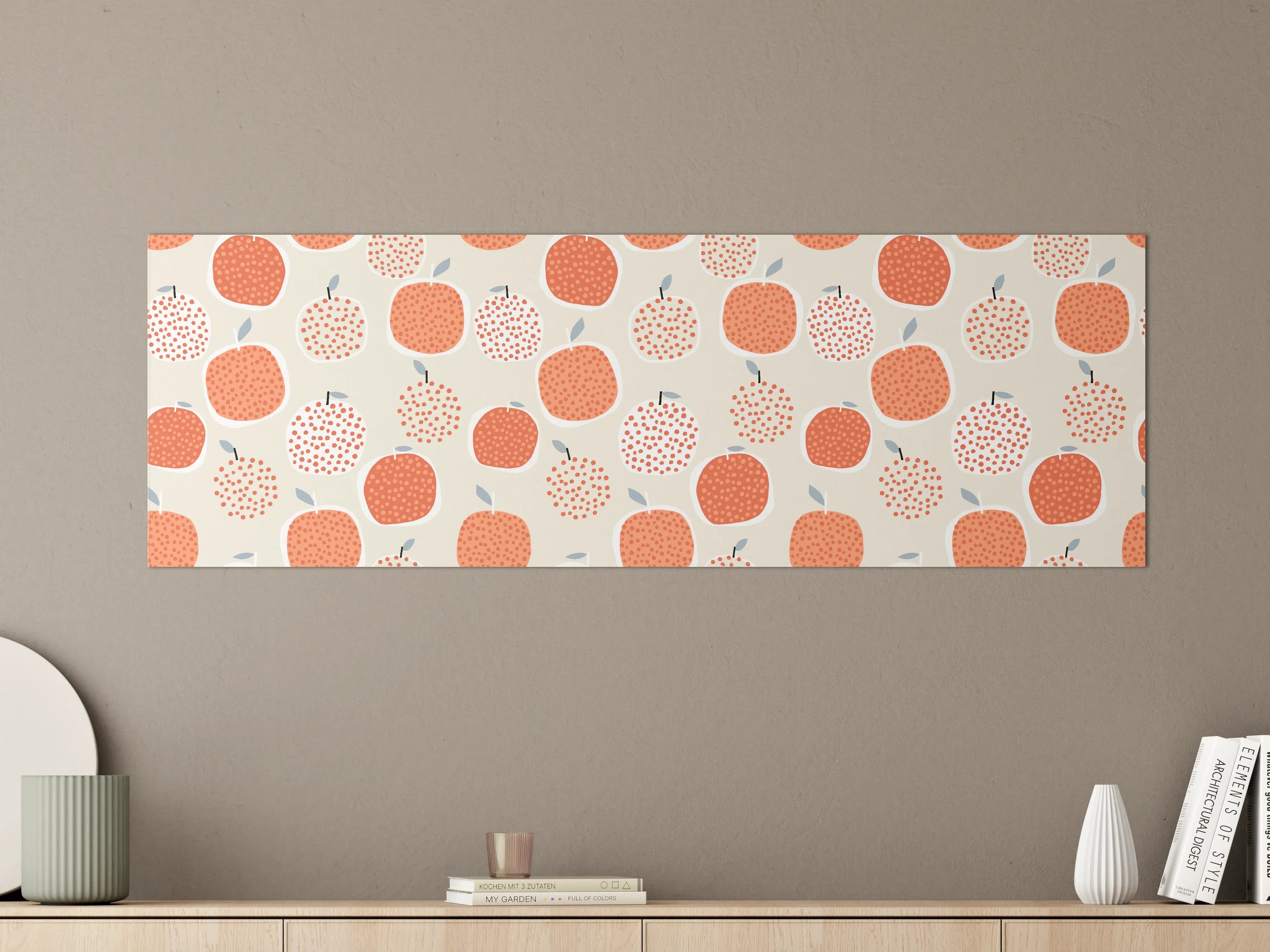 Große Wandbilder - Orangenmuster in Beige