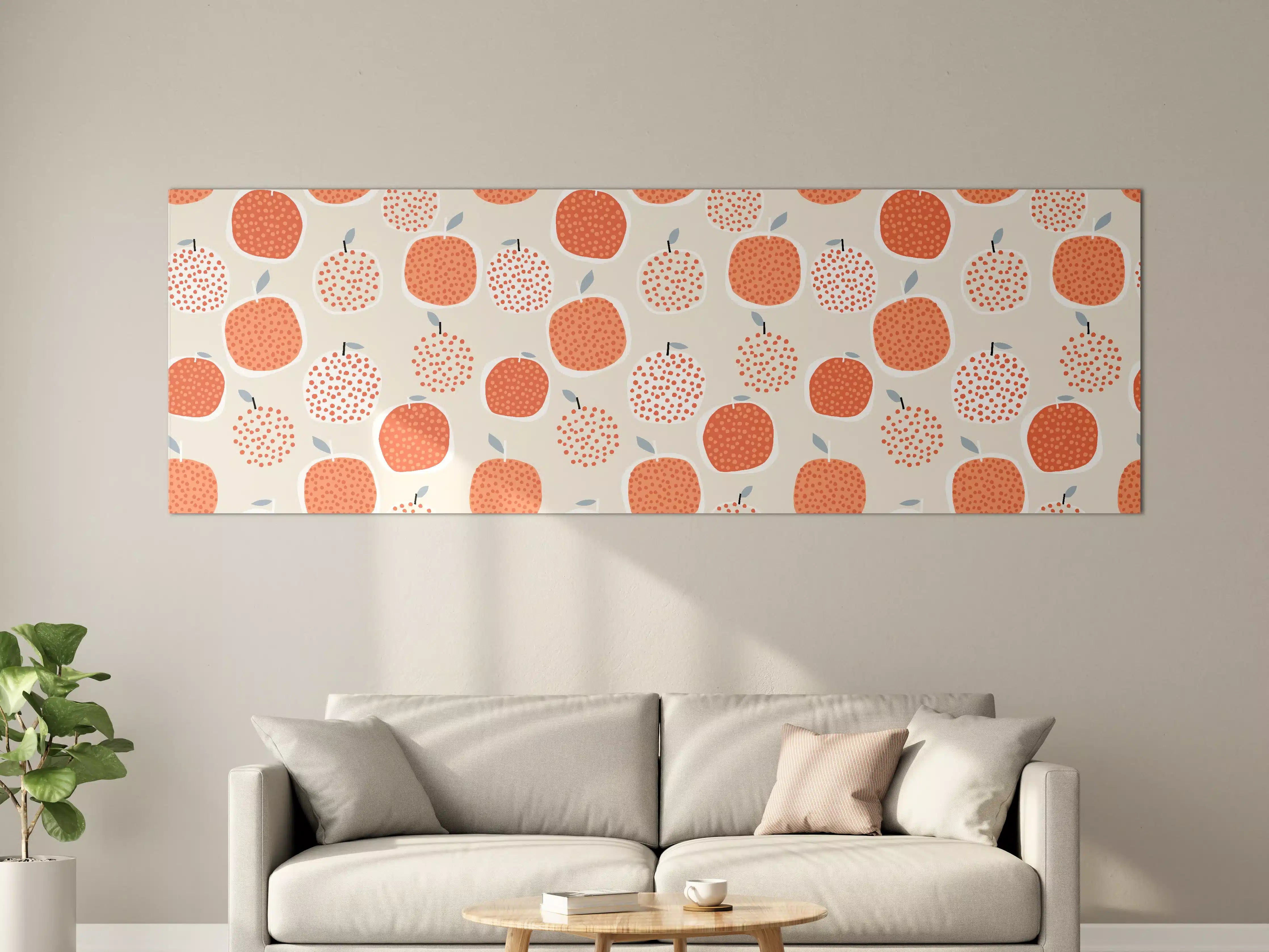 Große Wandbilder - Orangenmuster in Beige