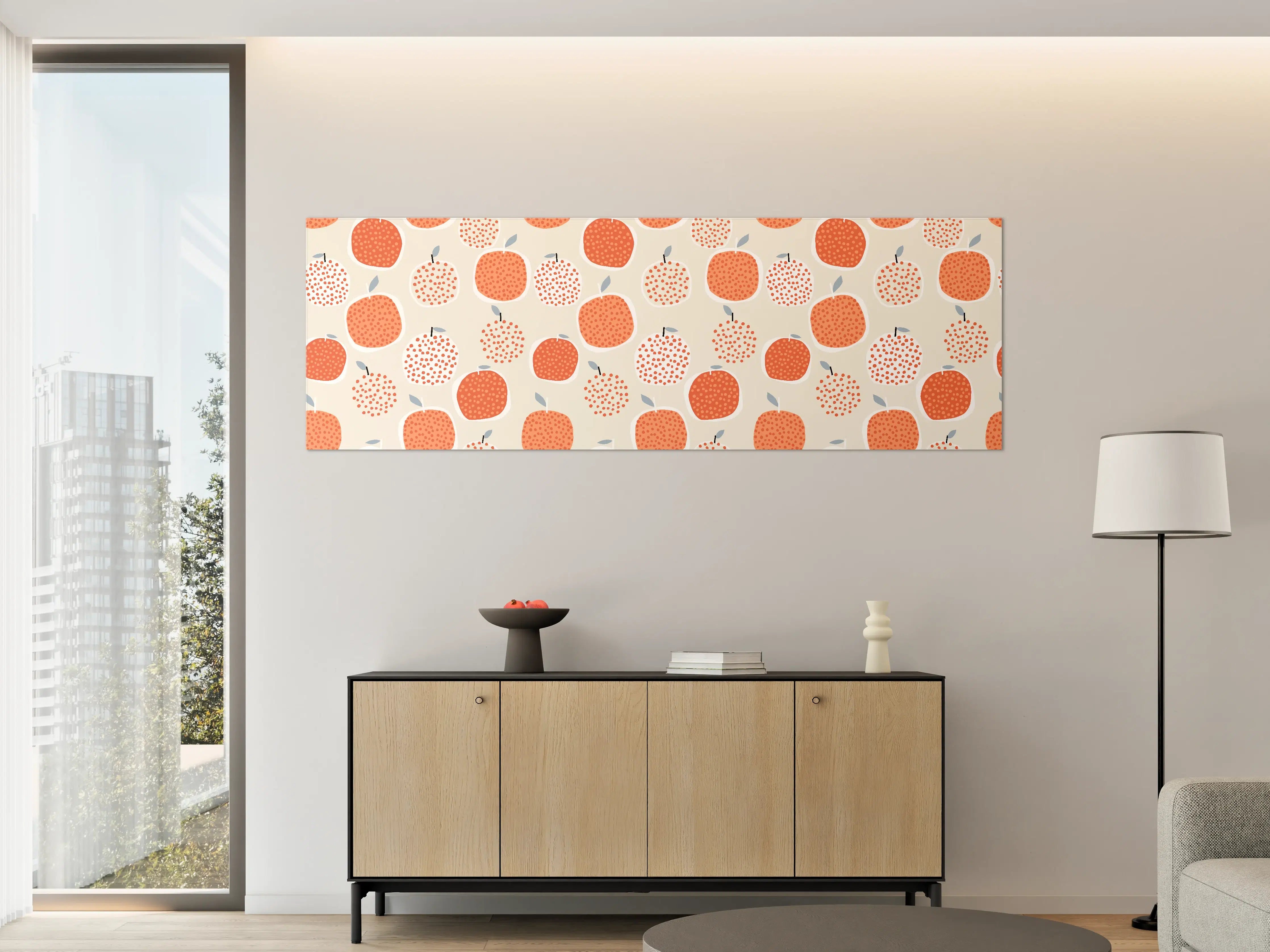 Große Wandbilder - Orangenmuster in Beige