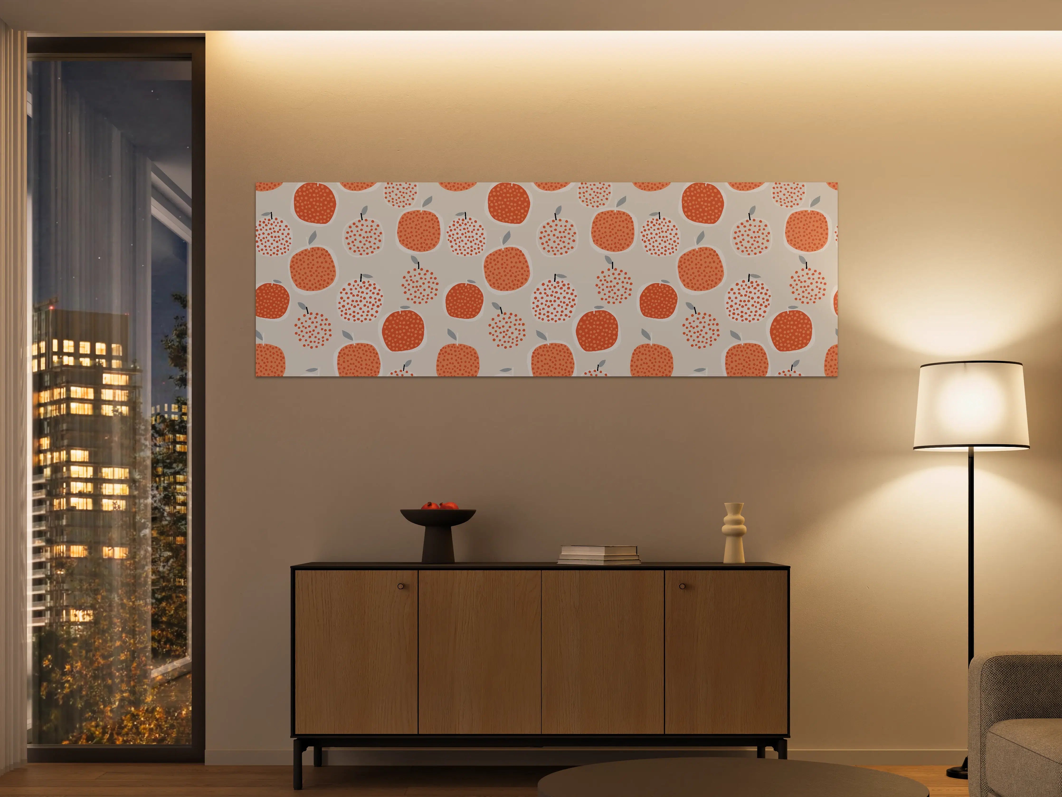 Große Wandbilder - Orangenmuster in Beige