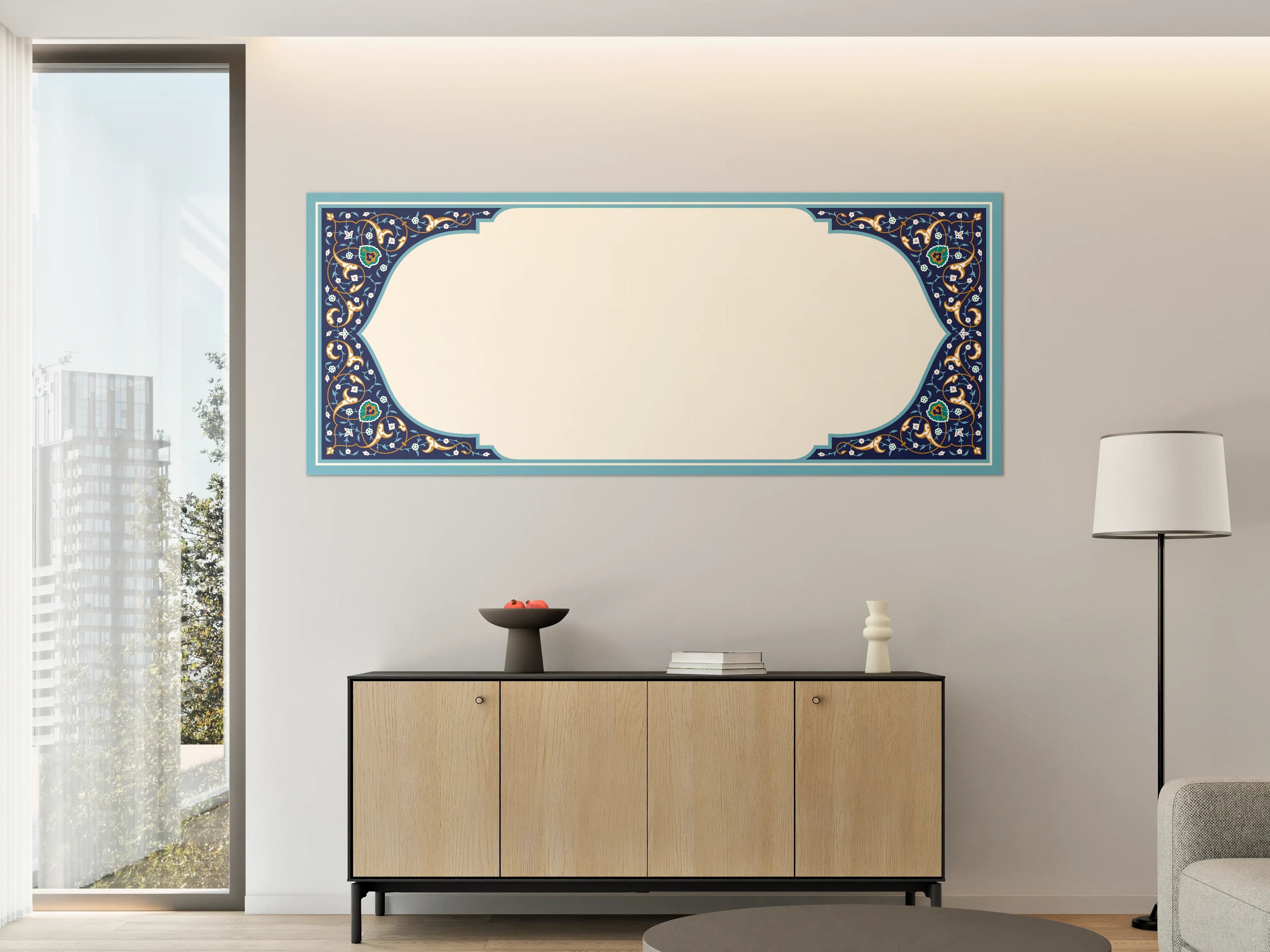 Große Wandbilder - Orientalischer Rahmen Blau-Gold