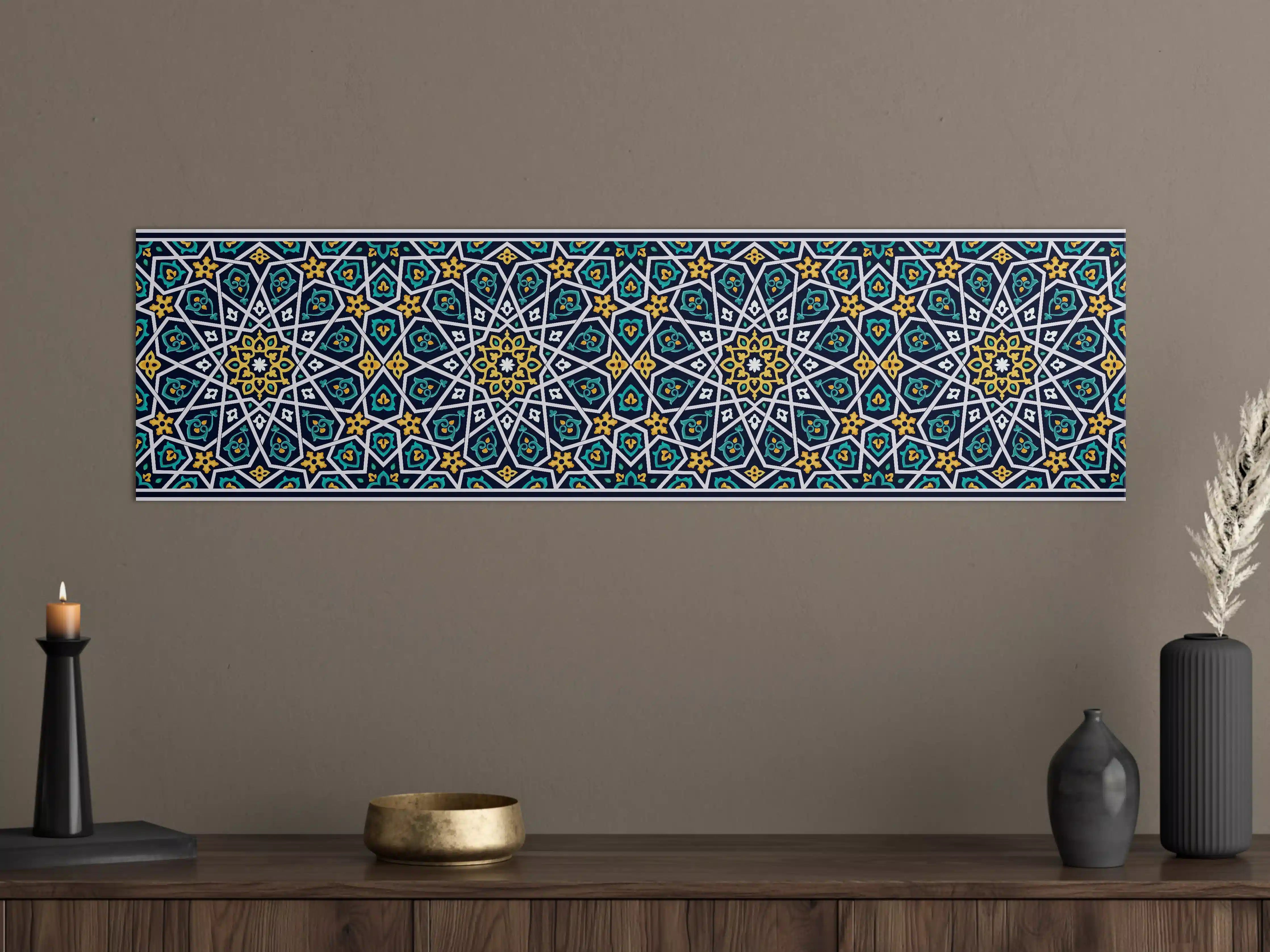 Große Wandbilder - Orientalisches Fliesenmuster Blau