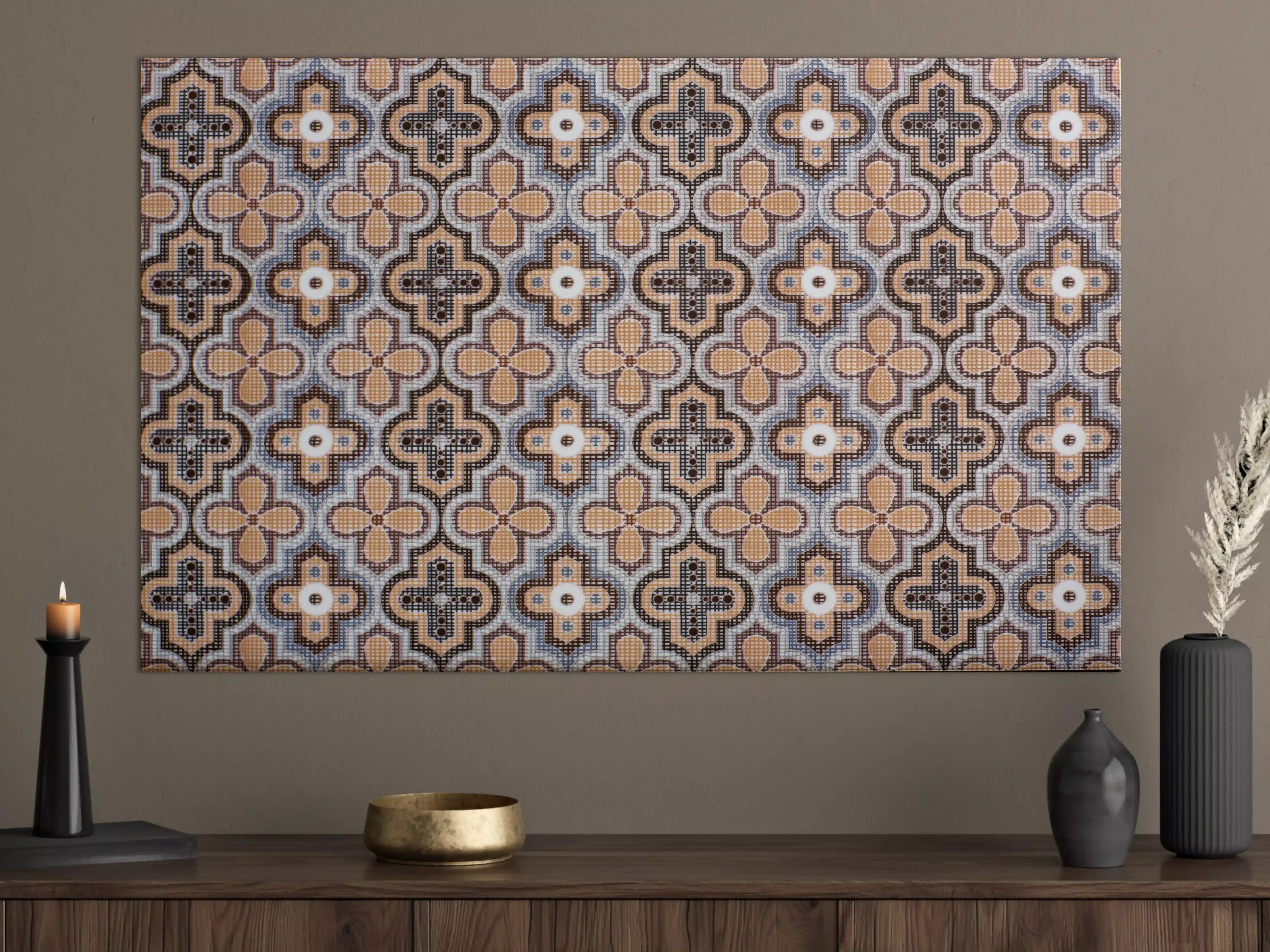 Große Wandbilder - Ornamentale Beige-Muster-Fliesen