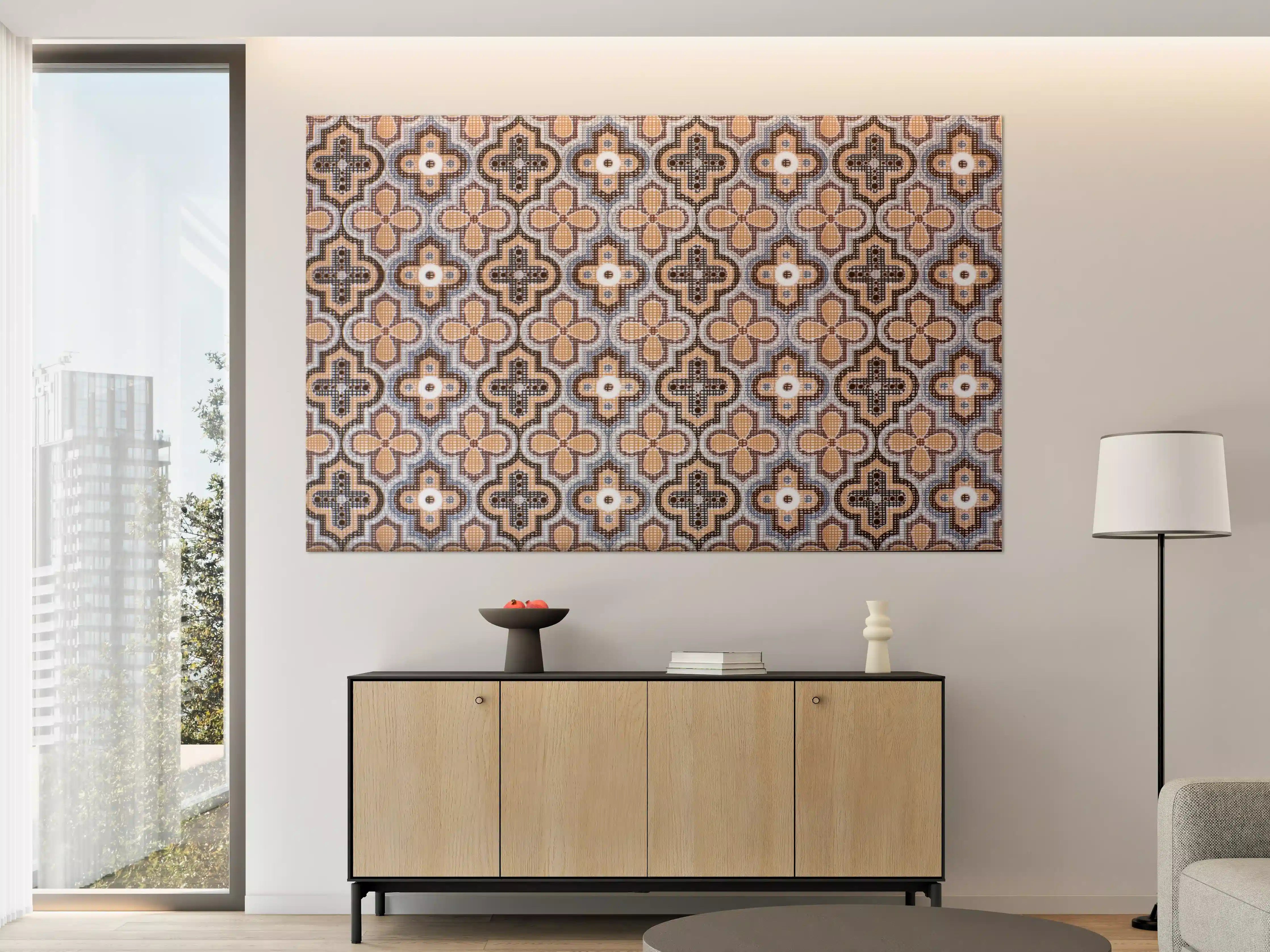 Große Wandbilder - Ornamentale Beige-Muster-Fliesen