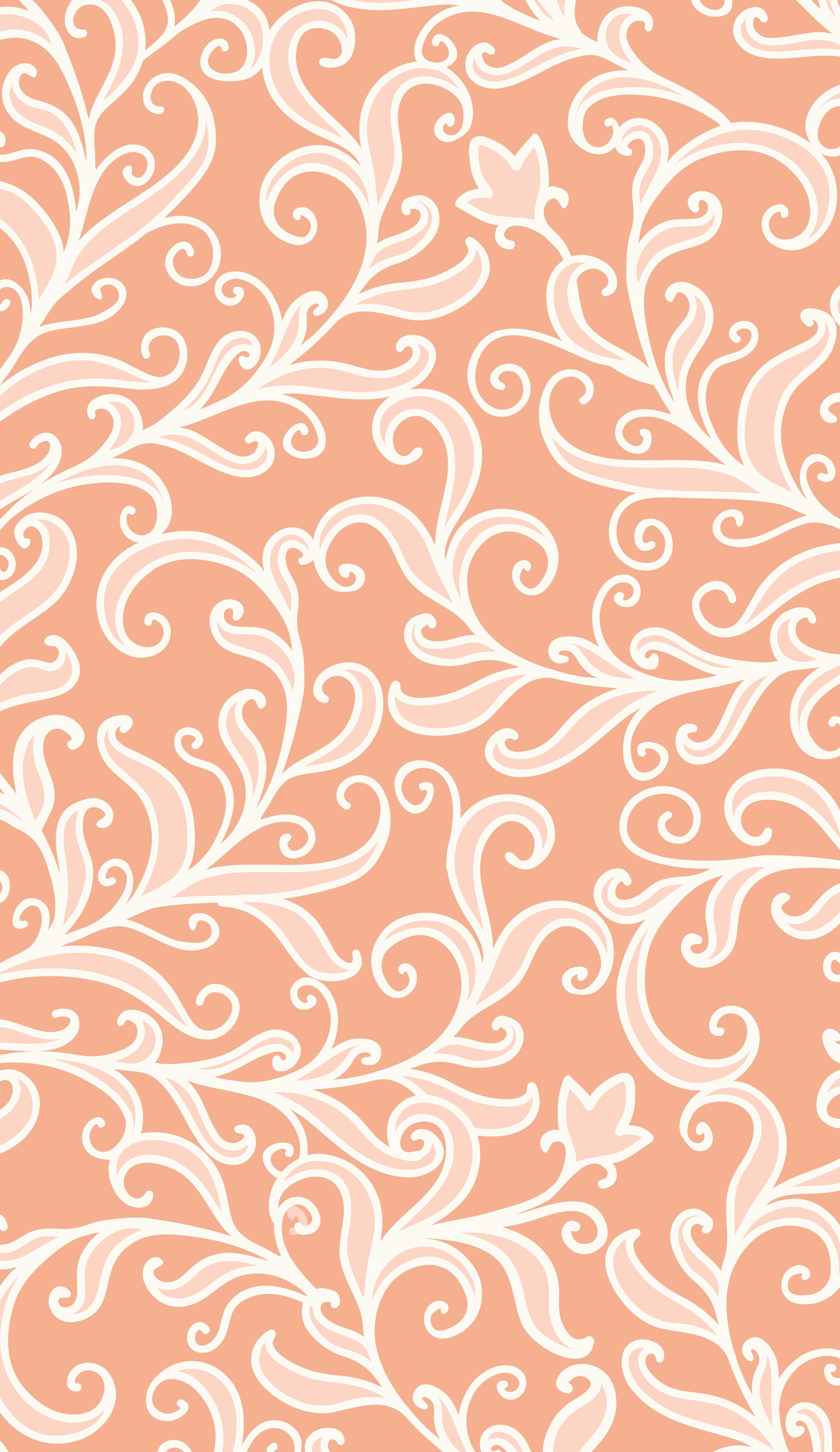 Große Wandbilder-Ornamentales Muster Apricot Creme